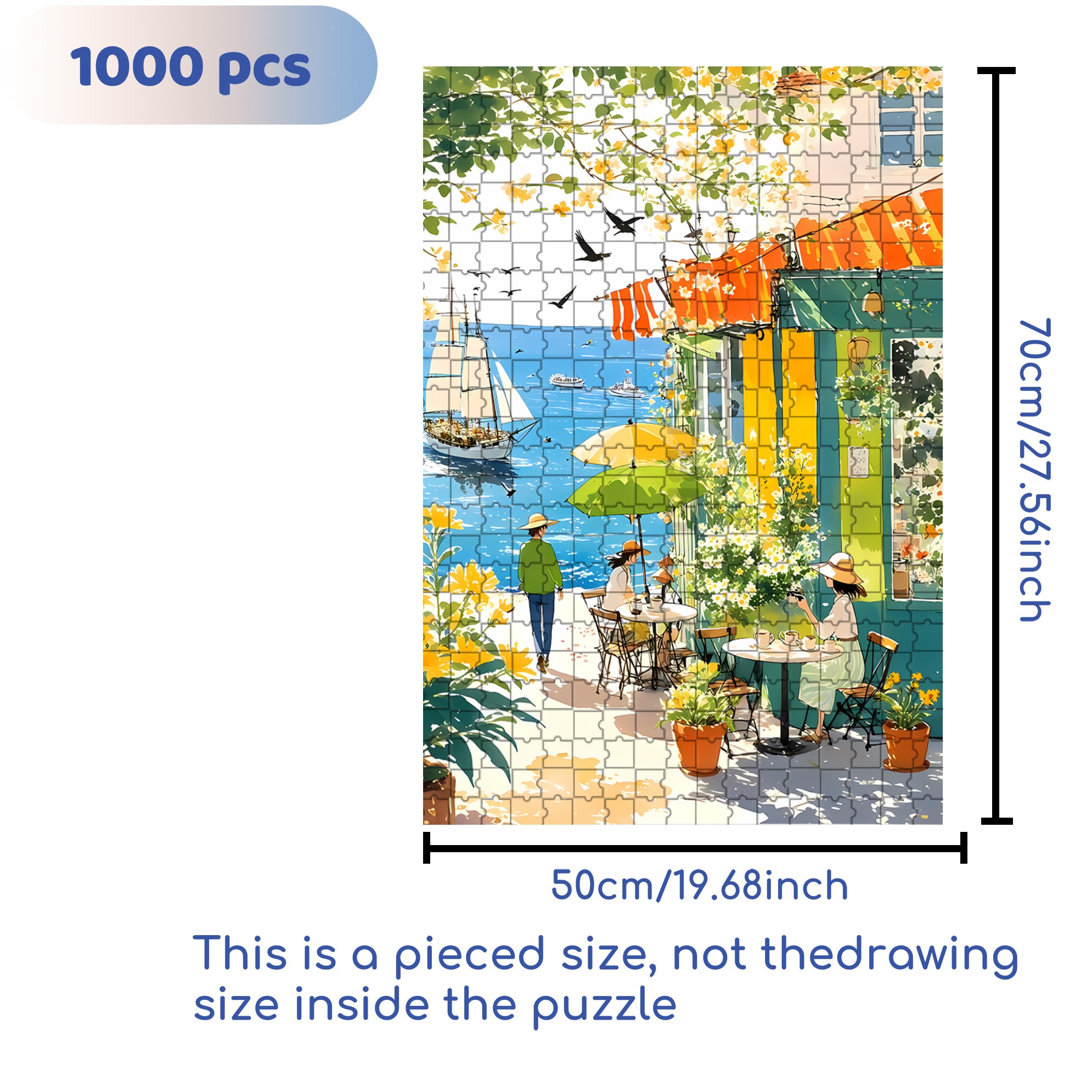 Falling Petals 500pcs/1000pcs Jigsaw Puzzle, Scratch-Resistant, Interactive Family Game & Brain-Boosting DIY Decor, Perfect for Halloween, Christmas & New Year Gifts, Family Puzzle Game