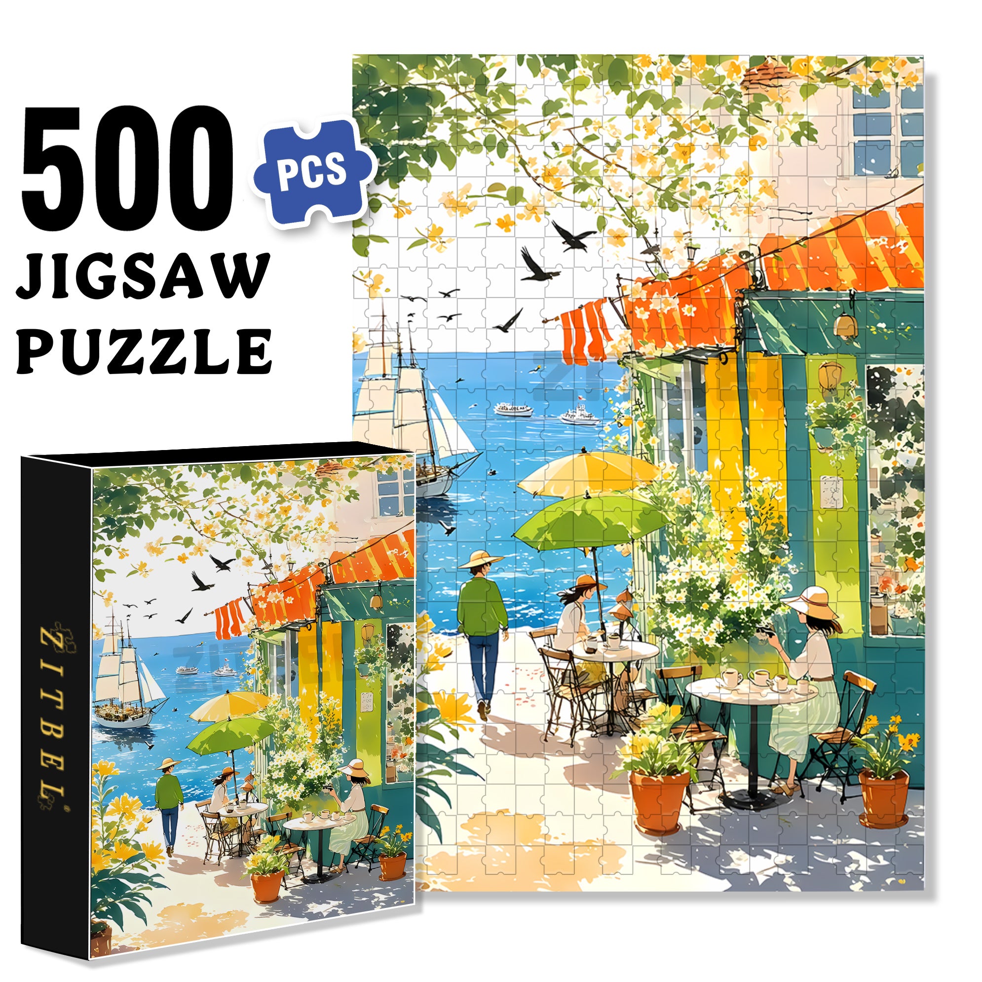 Falling Petals 500pcs/1000pcs Jigsaw Puzzle, Scratch-Resistant, Interactive Family Game & Brain-Boosting DIY Decor, Perfect for Halloween, Christmas & New Year Gifts, Family Puzzle Game