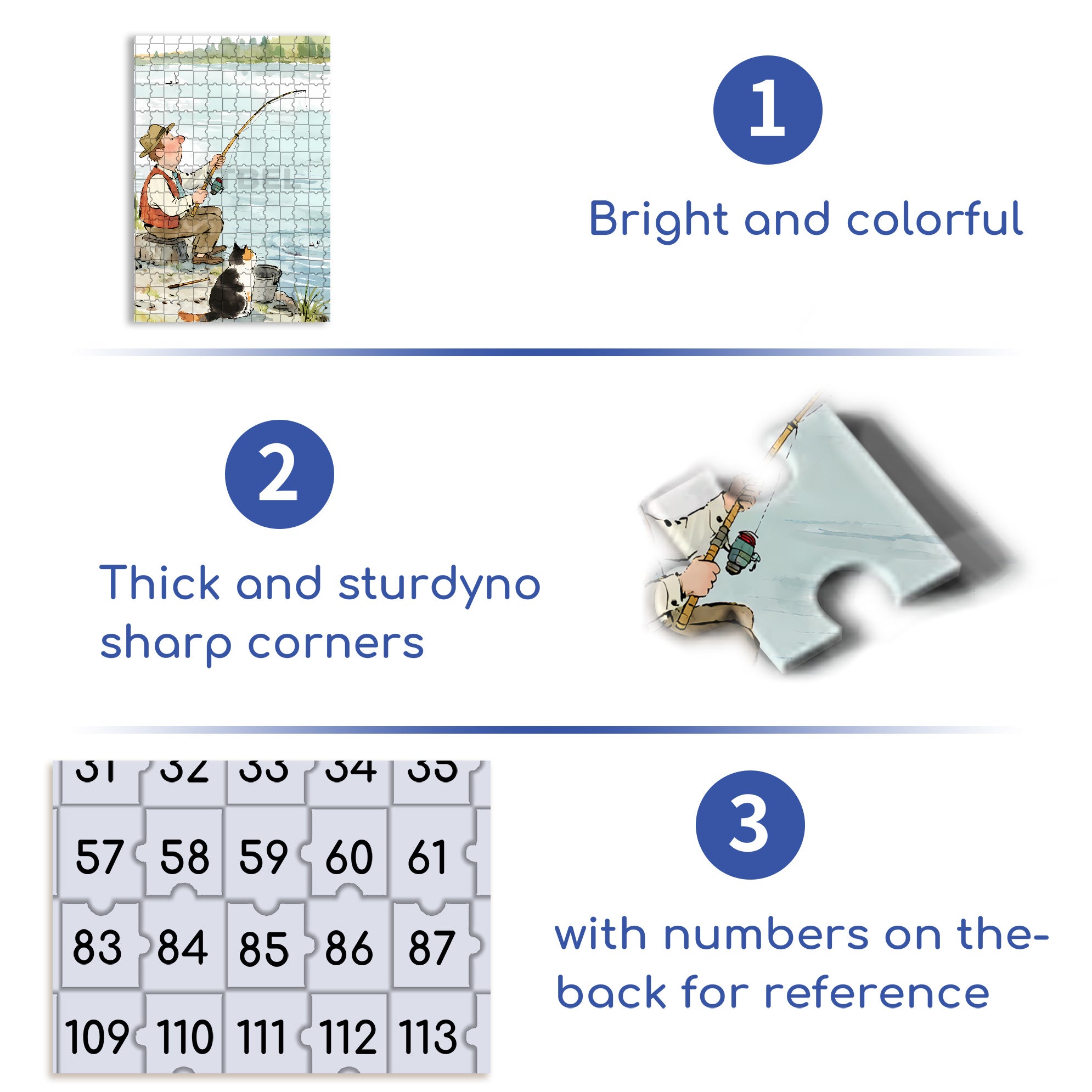 Fishing With My Cat 500pcs/1000pcs Jigsaw Puzzle, Scratch-Resistant, Interactive Family Game & Brain-Boosting DIY Decor, Perfect for Halloween, Christmas & New Year Gifts, Family Puzzle Game