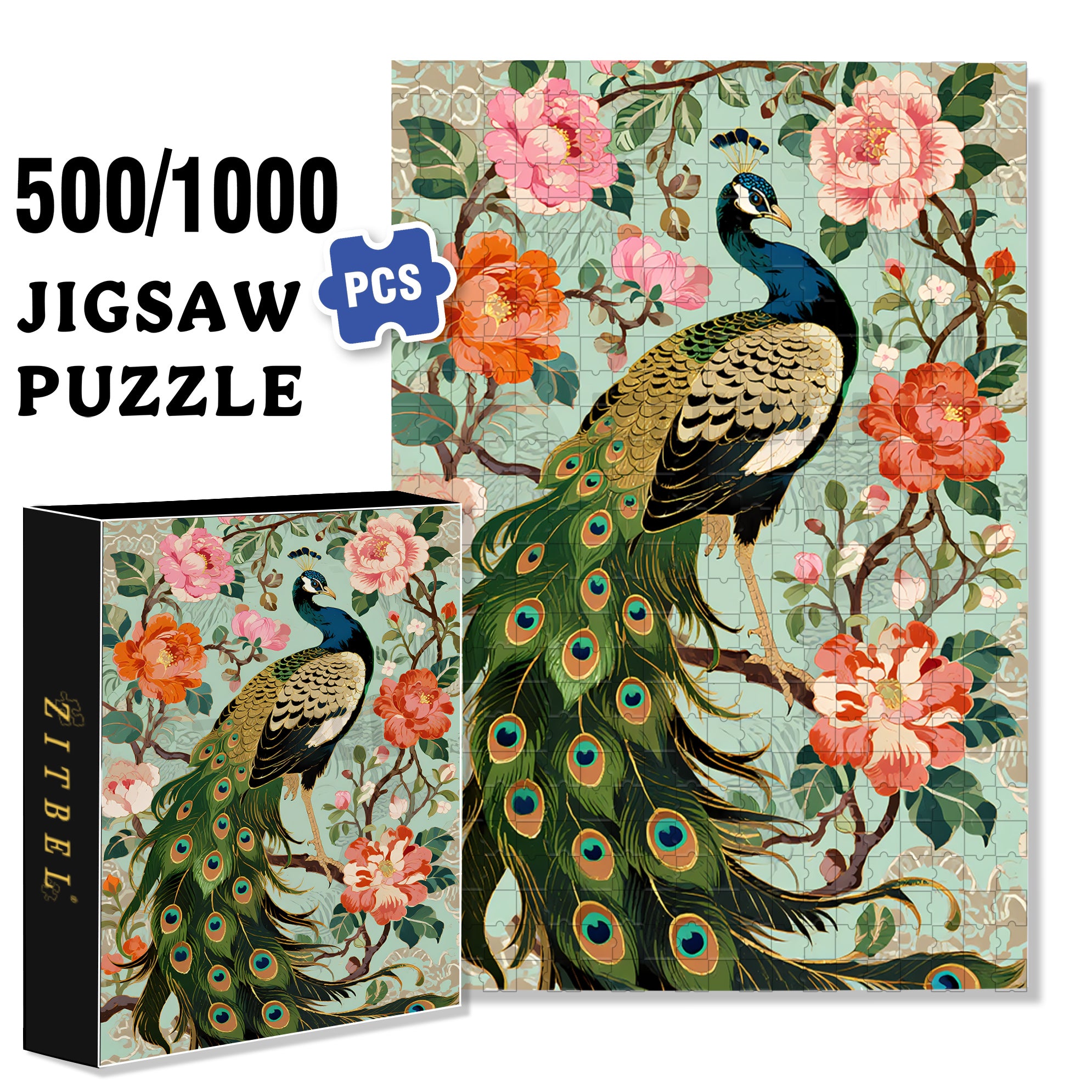 Gorgeous 500pcs/1000pcs Jigsaw Puzzle, Scratch-Resistant, Interactive Family Game & Brain-Boosting DIY Decor, Perfect for Halloween, Christmas & New Year Gifts, Family Puzzle Game