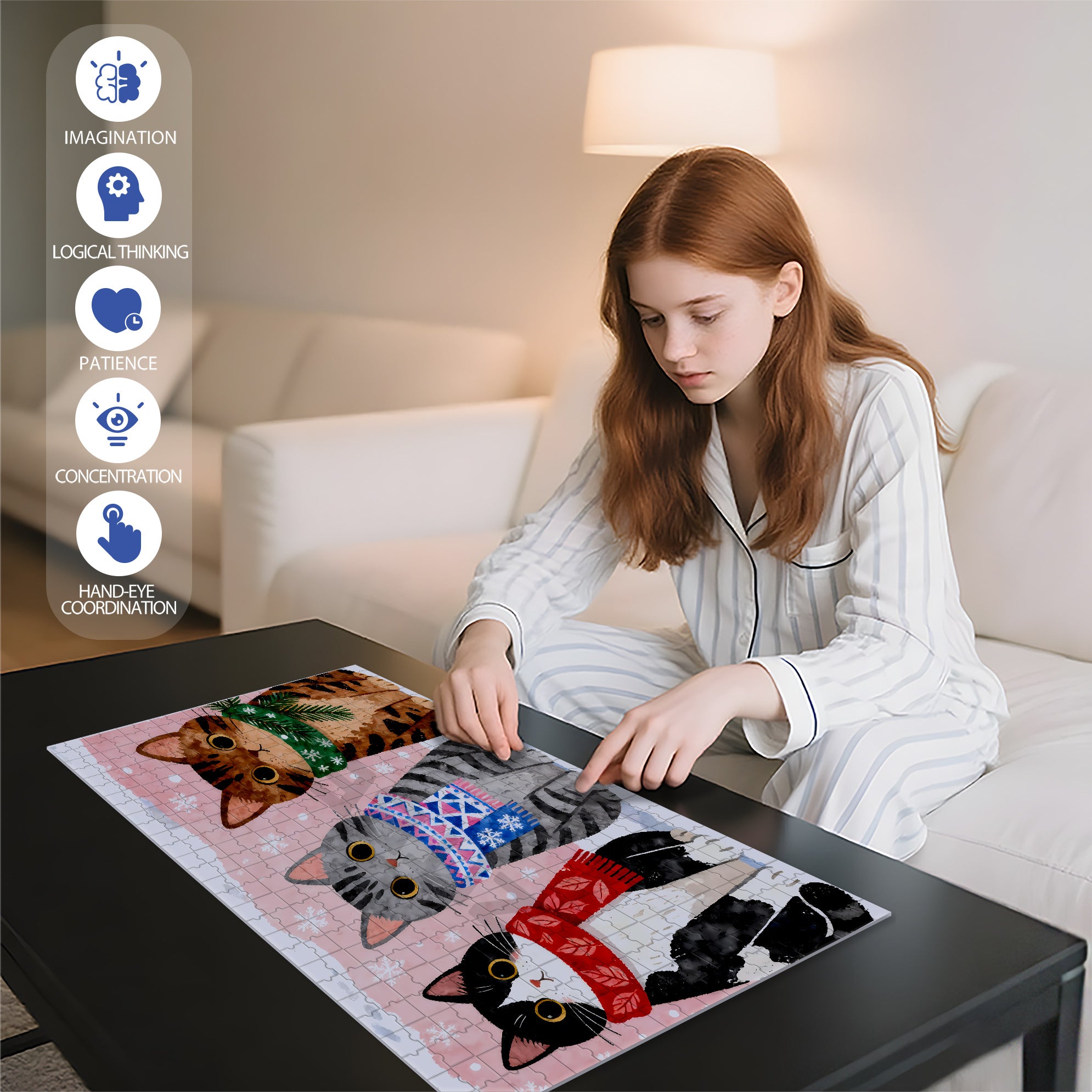 Group Photo 500pcs/1000pcs Jigsaw Puzzle, Scratch-Resistant, Interactive Family Game & Brain-Boosting DIY Decor, Perfect for Halloween, Christmas & New Year Gifts, Family Puzzle Game