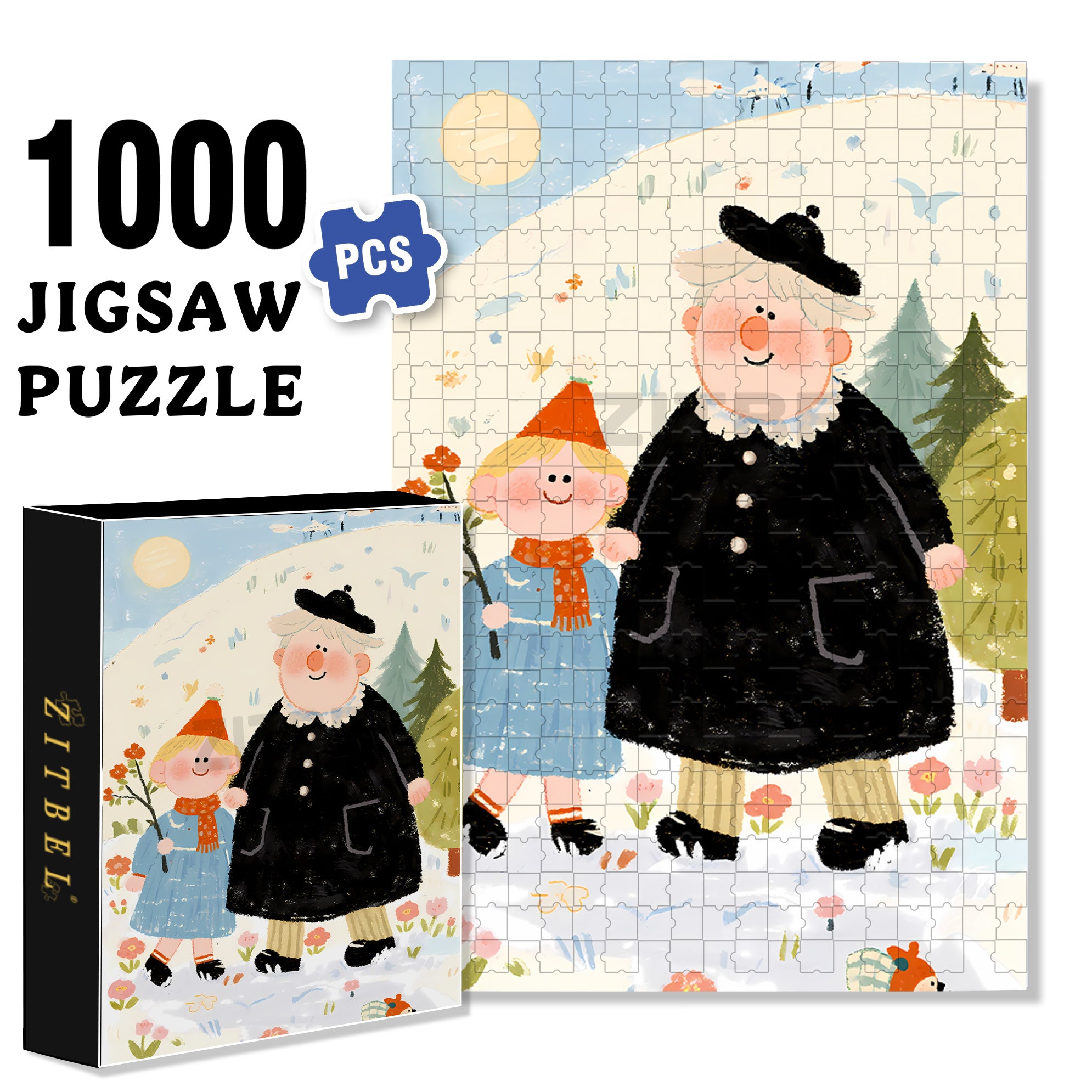 Hand In Hand 500pcs/1000pcs Jigsaw Puzzle, Scratch-Resistant, Interactive Family Game & Brain-Boosting DIY Decor, Perfect for Halloween, Christmas & New Year Gifts, Family Puzzle Game