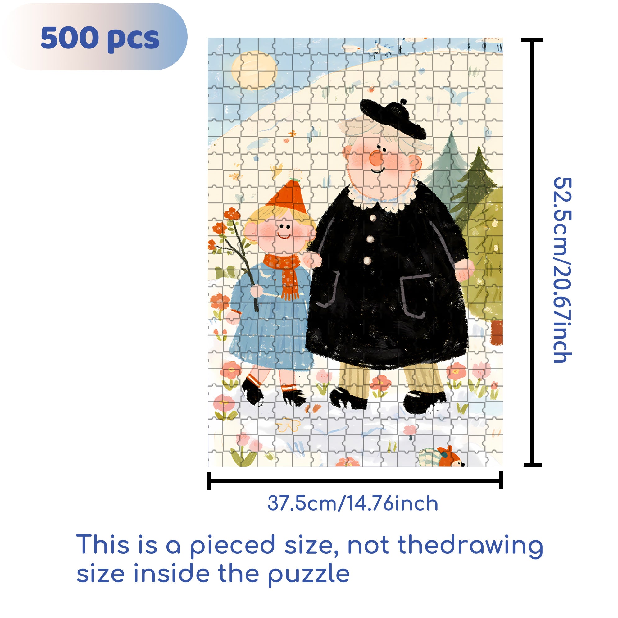 Hand In Hand 500pcs/1000pcs Jigsaw Puzzle, Scratch-Resistant, Interactive Family Game & Brain-Boosting DIY Decor, Perfect for Halloween, Christmas & New Year Gifts, Family Puzzle Game