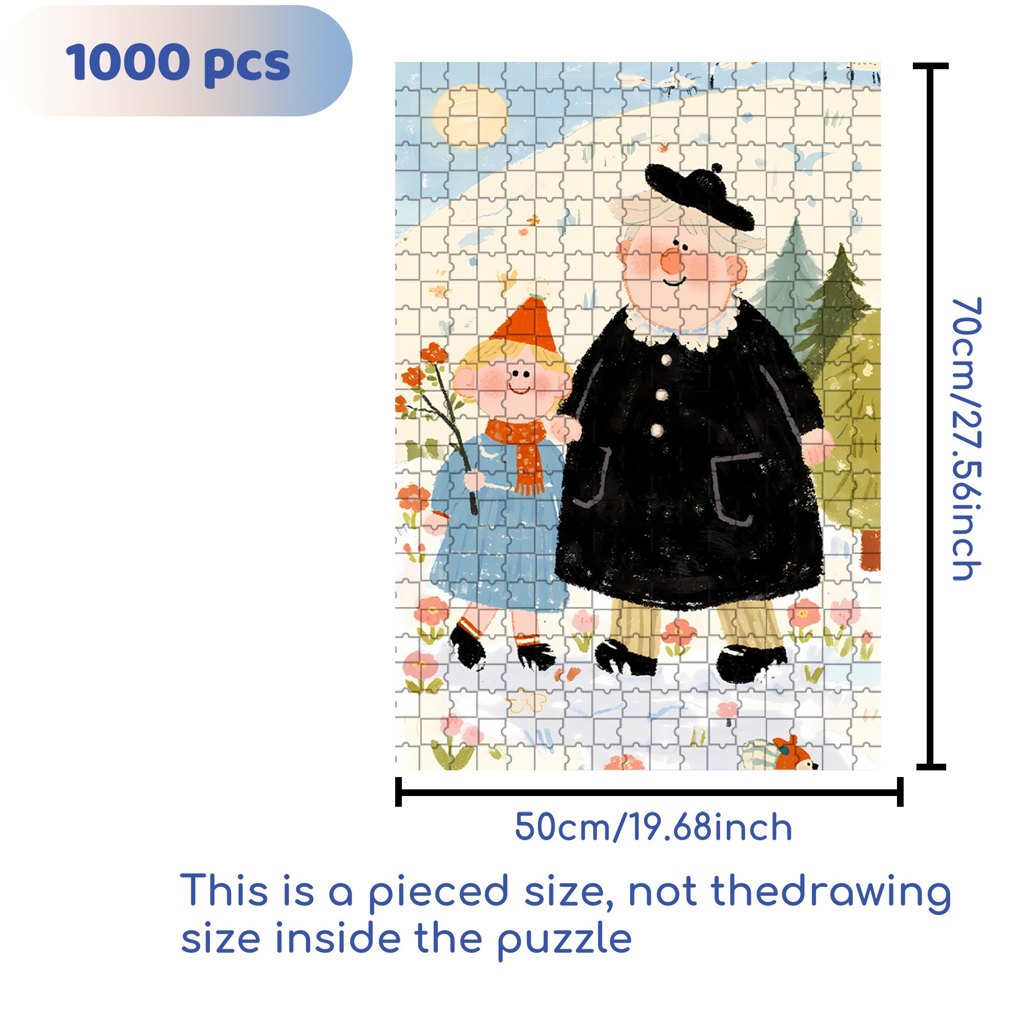 Hand In Hand 500pcs/1000pcs Jigsaw Puzzle, Scratch-Resistant, Interactive Family Game & Brain-Boosting DIY Decor, Perfect for Halloween, Christmas & New Year Gifts, Family Puzzle Game