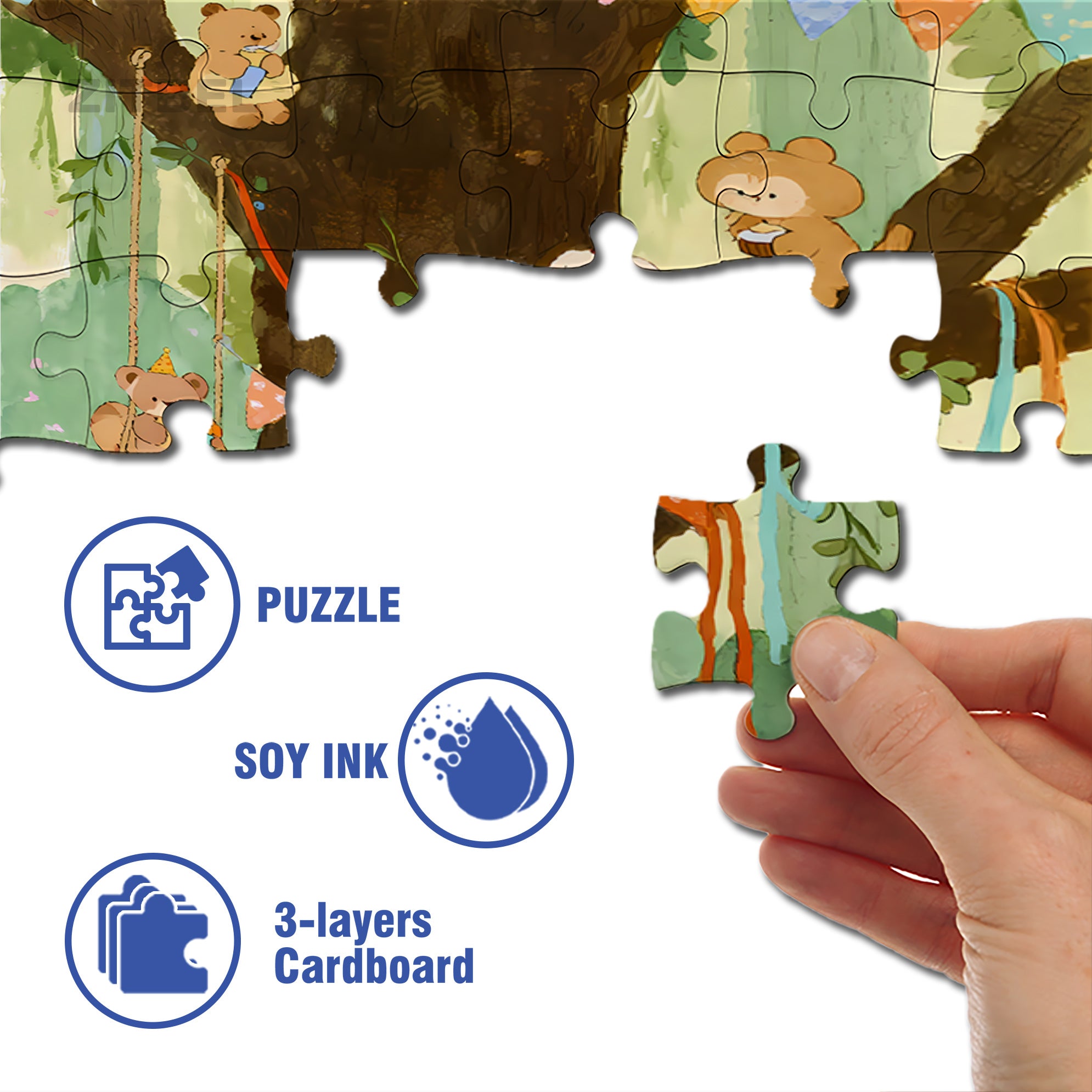 Happy Birthday! 500pcs/1000pcs Jigsaw Puzzle, Scratch-Resistant, Interactive Family Game & Brain-Boosting DIY Decor, Perfect for Halloween, Christmas & New Year Gifts, Family Puzzle Game
