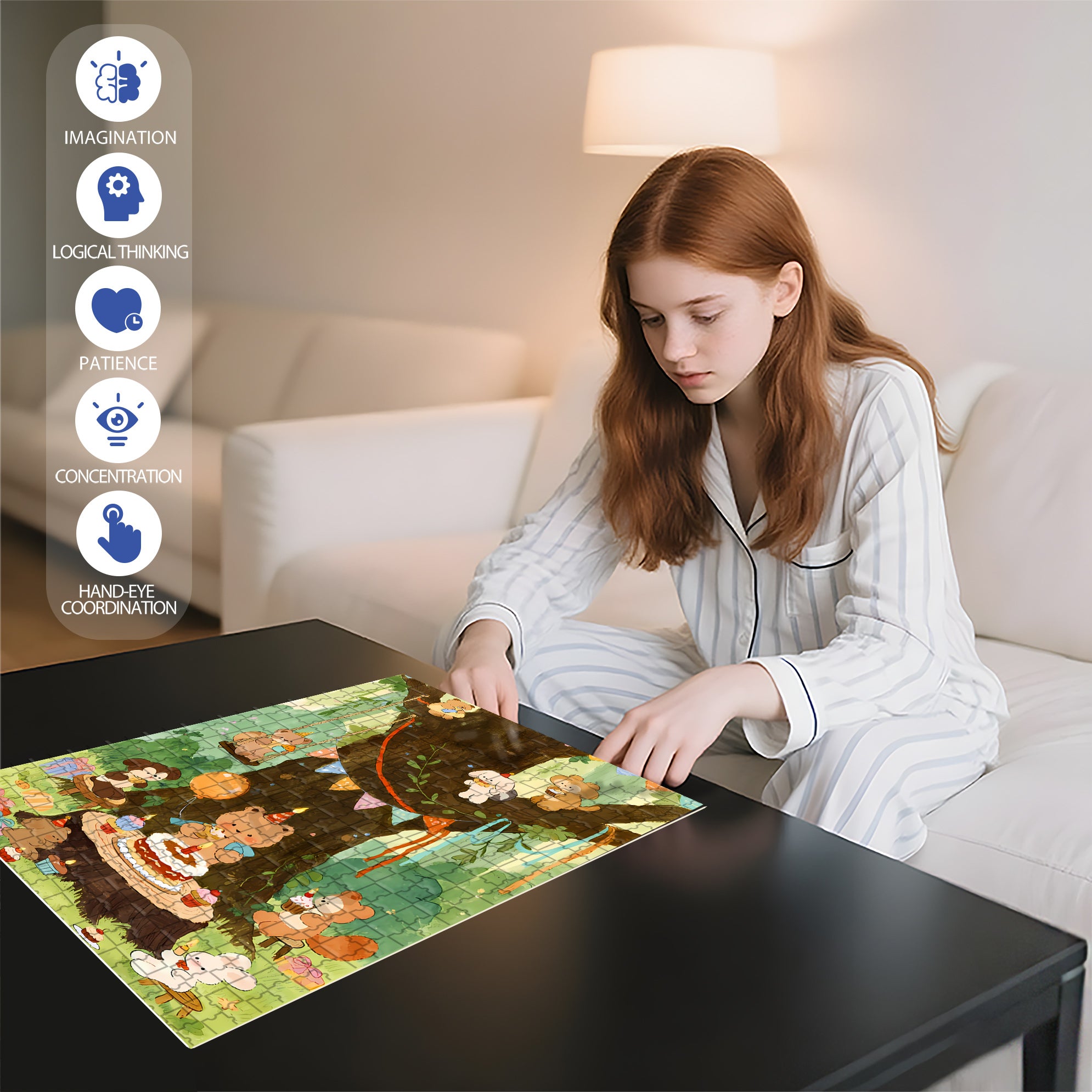 Happy Birthday! 500pcs/1000pcs Jigsaw Puzzle, Scratch-Resistant, Interactive Family Game & Brain-Boosting DIY Decor, Perfect for Halloween, Christmas & New Year Gifts, Family Puzzle Game