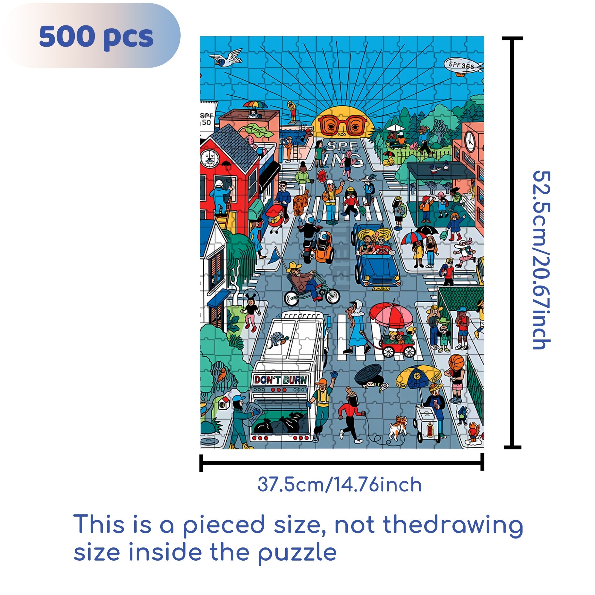 Harmonious Community 500pcs/1000pcs Jigsaw Puzzle, Scratch-Resistant, Interactive Family Game & Brain-Boosting DIY Decor, Perfect for Halloween, Christmas & New Year Gifts, Family Puzzle Game