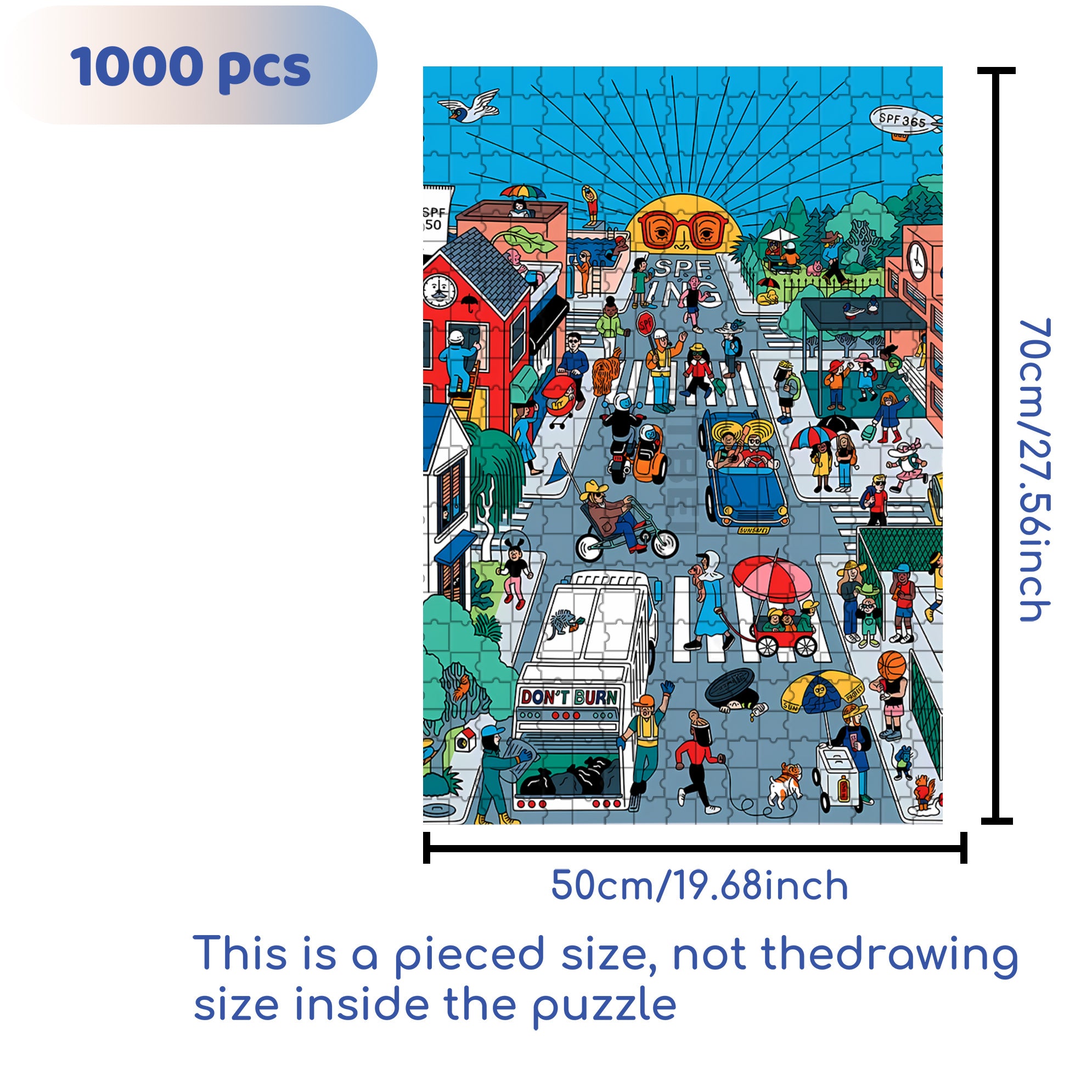 Harmonious Community 500pcs/1000pcs Jigsaw Puzzle, Scratch-Resistant, Interactive Family Game & Brain-Boosting DIY Decor, Perfect for Halloween, Christmas & New Year Gifts, Family Puzzle Game