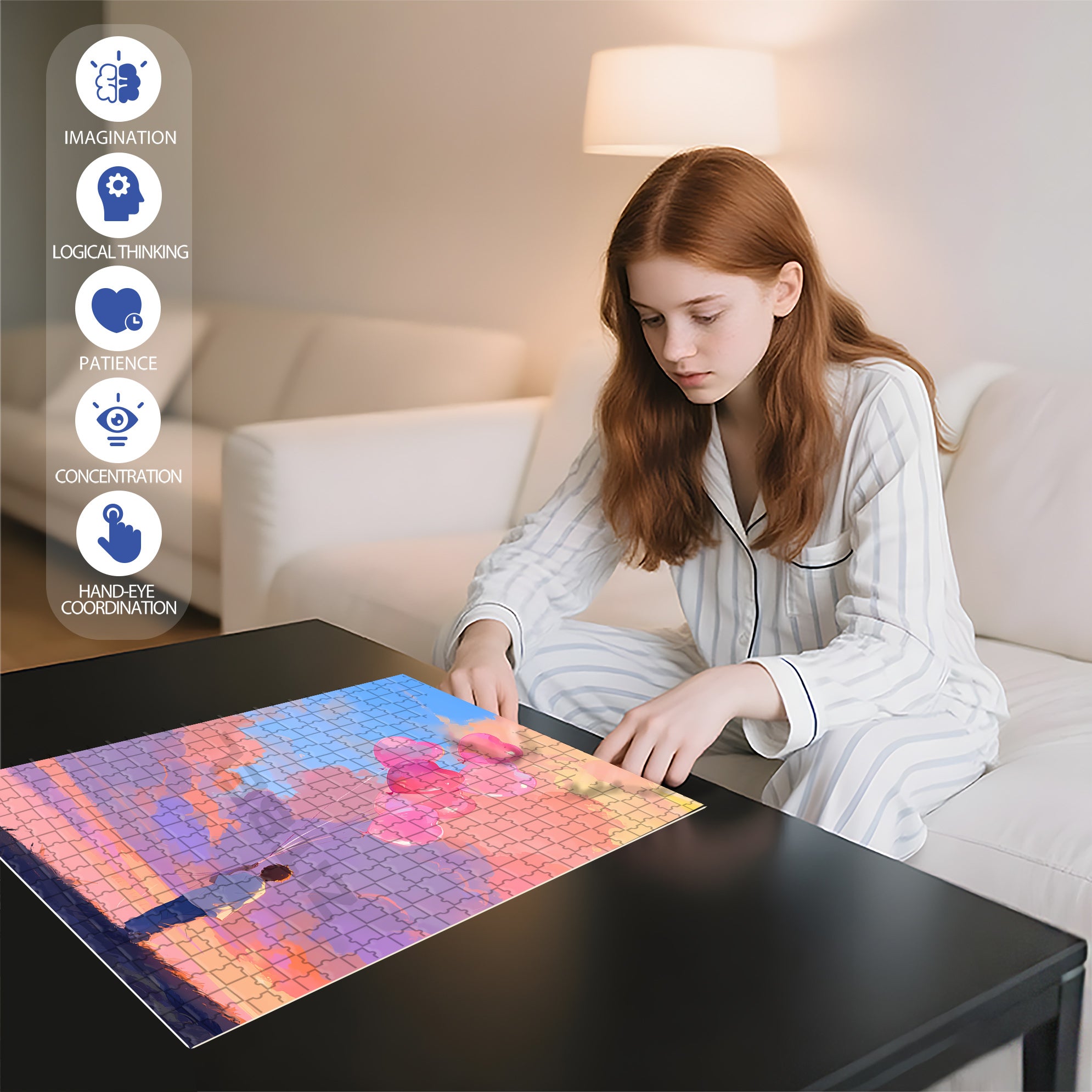 Heart Shape 500pcs/1000pcs Jigsaw Puzzle, Scratch-Resistant, Interactive Family Game & Brain-Boosting DIY Decor, Perfect for Halloween, Christmas & New Year Gifts, Family Puzzle Game