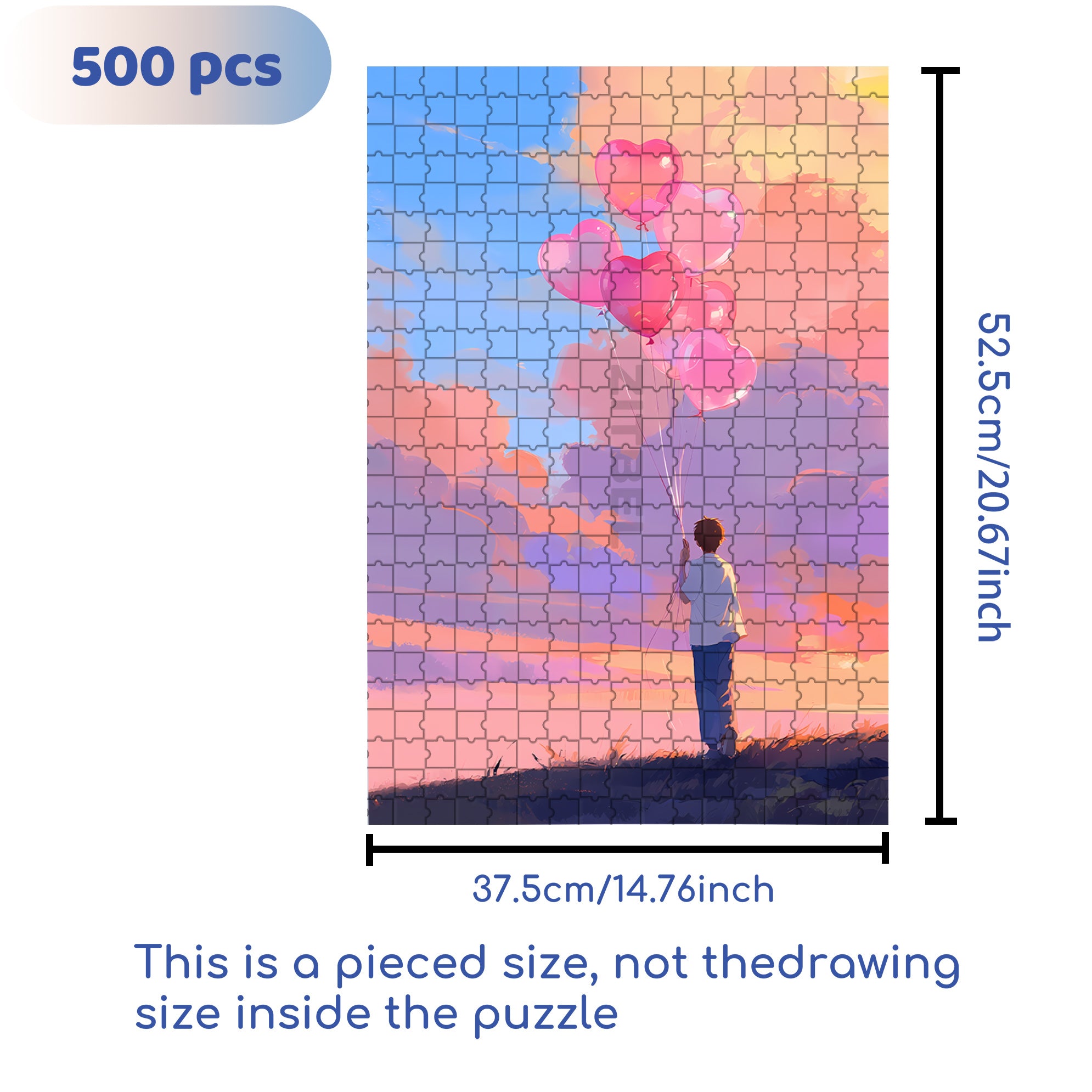 Heart Shape 500pcs/1000pcs Jigsaw Puzzle, Scratch-Resistant, Interactive Family Game & Brain-Boosting DIY Decor, Perfect for Halloween, Christmas & New Year Gifts, Family Puzzle Game