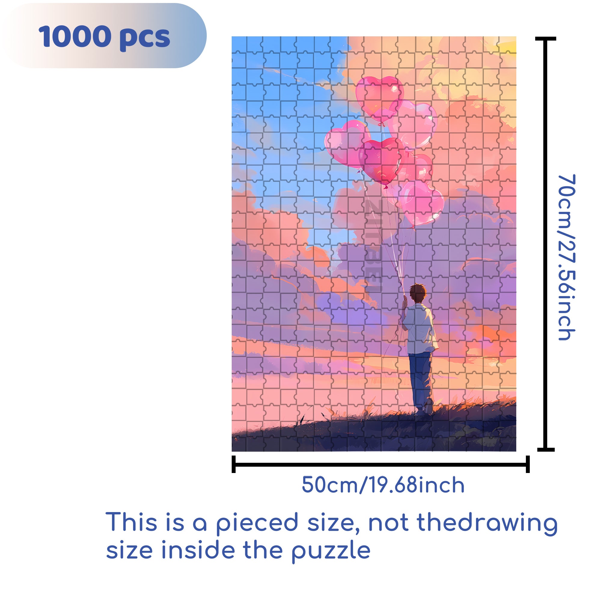 Heart Shape 500pcs/1000pcs Jigsaw Puzzle, Scratch-Resistant, Interactive Family Game & Brain-Boosting DIY Decor, Perfect for Halloween, Christmas & New Year Gifts, Family Puzzle Game