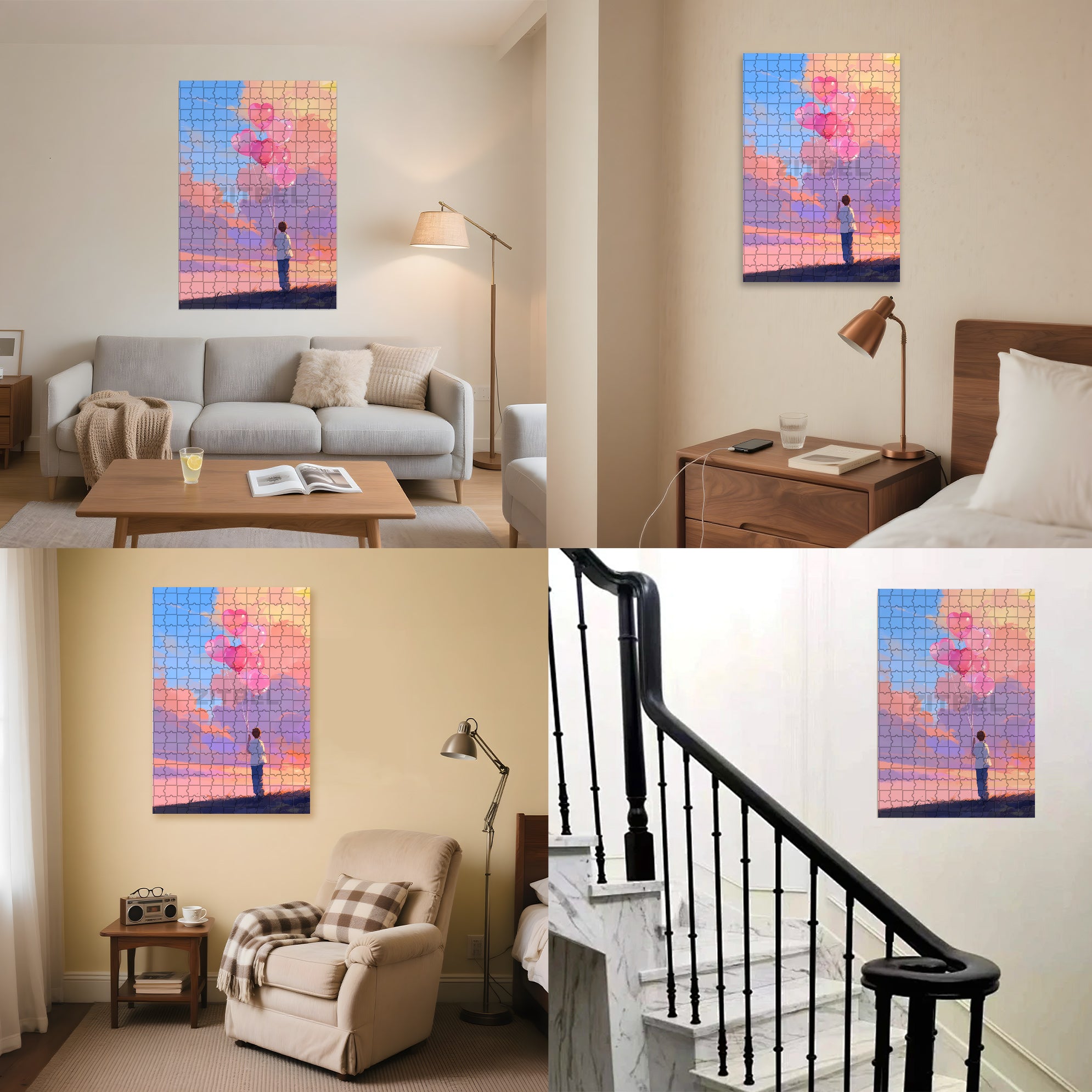 Heart Shape 500pcs/1000pcs Jigsaw Puzzle, Scratch-Resistant, Interactive Family Game & Brain-Boosting DIY Decor, Perfect for Halloween, Christmas & New Year Gifts, Family Puzzle Game