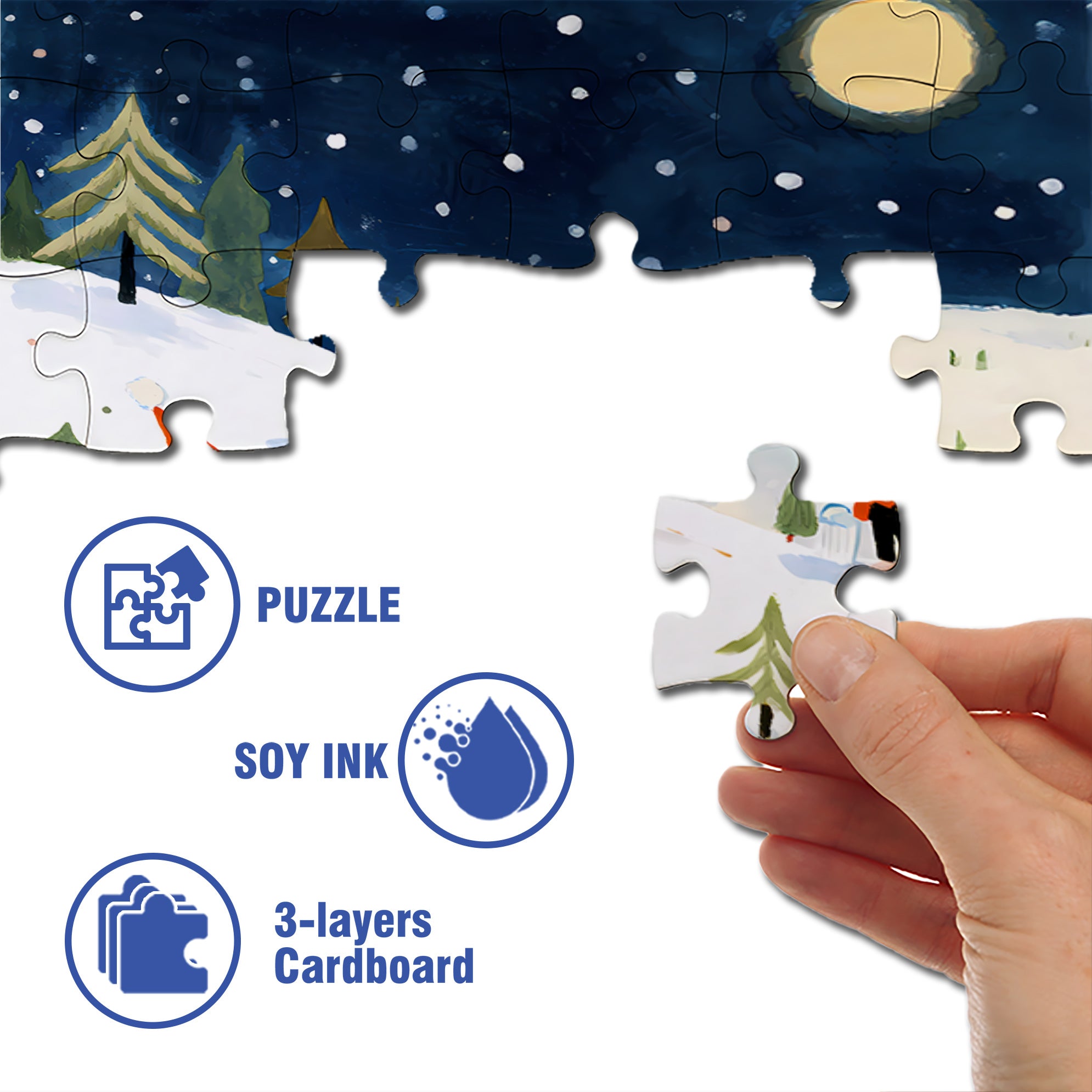 Here You Go 500pcs/1000pcs Jigsaw Puzzle, Scratch-Resistant, Interactive Family Game & Brain-Boosting DIY Decor, Perfect for Halloween, Christmas & New Year Gifts, Family Puzzle Game