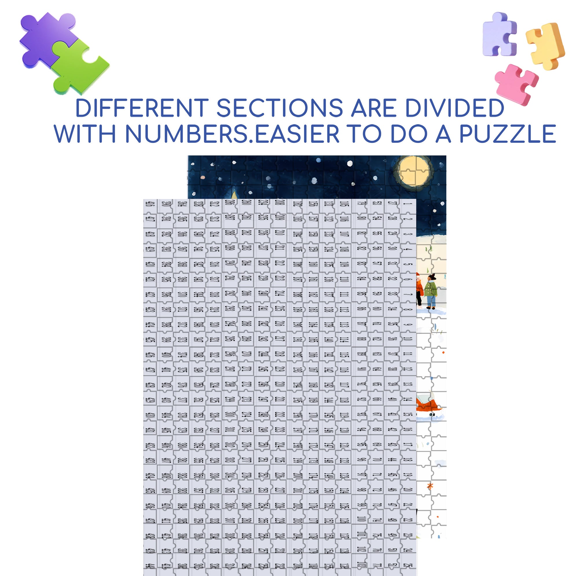 Here You Go 500pcs/1000pcs Jigsaw Puzzle, Scratch-Resistant, Interactive Family Game & Brain-Boosting DIY Decor, Perfect for Halloween, Christmas & New Year Gifts, Family Puzzle Game