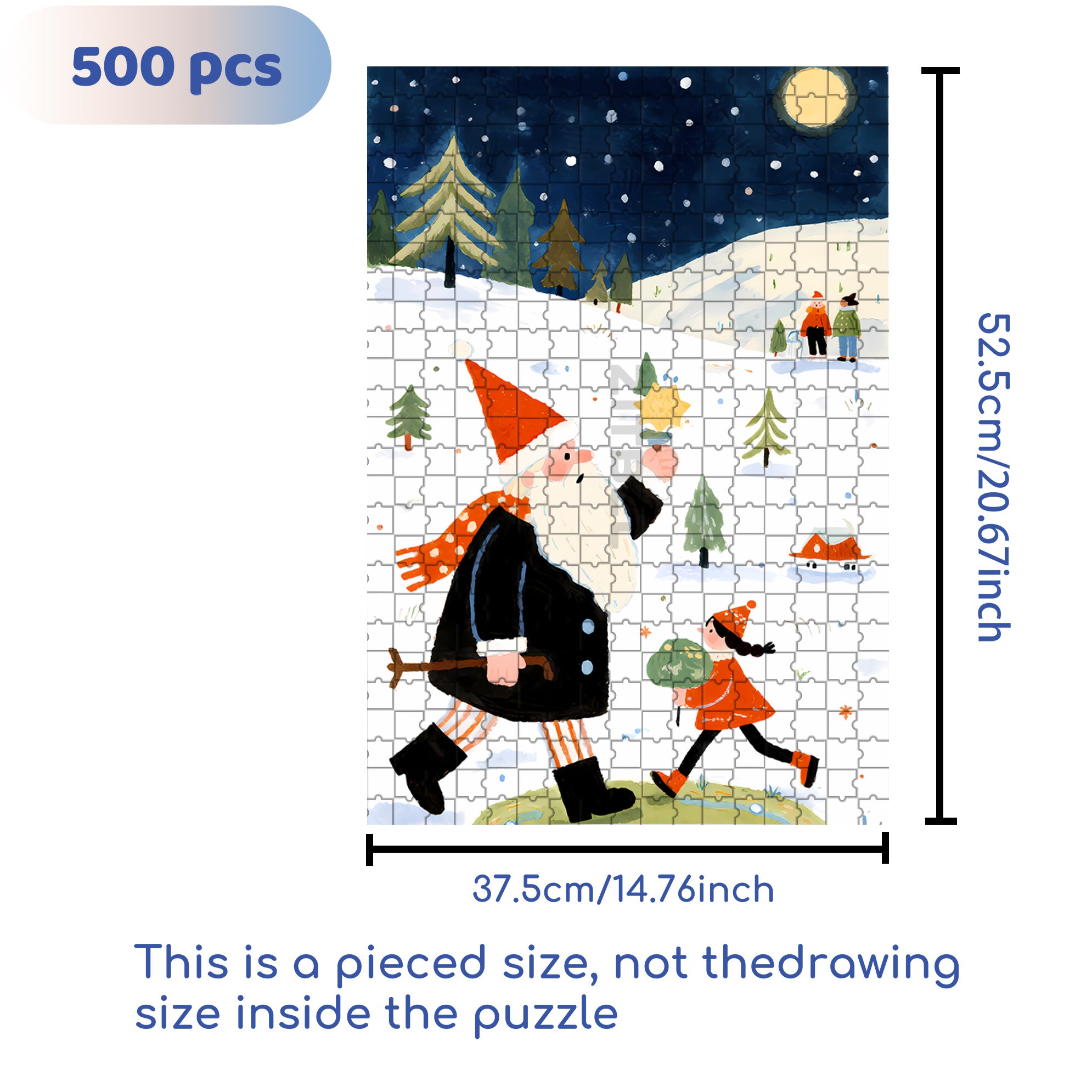 Here You Go 500pcs/1000pcs Jigsaw Puzzle, Scratch-Resistant, Interactive Family Game & Brain-Boosting DIY Decor, Perfect for Halloween, Christmas & New Year Gifts, Family Puzzle Game