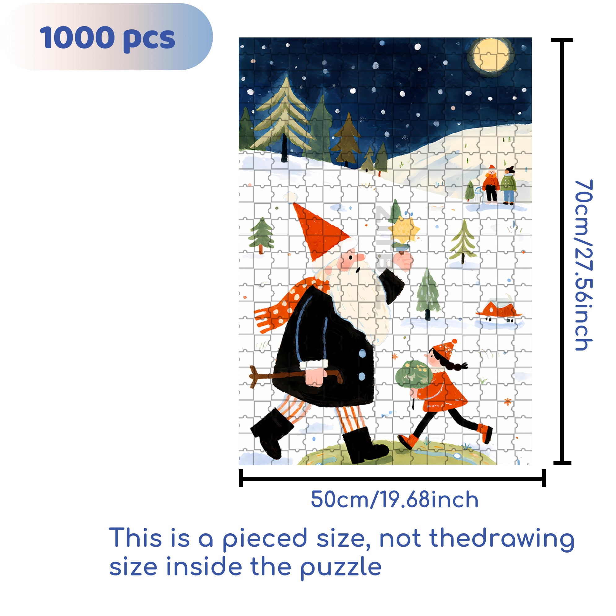 Here You Go 500pcs/1000pcs Jigsaw Puzzle, Scratch-Resistant, Interactive Family Game & Brain-Boosting DIY Decor, Perfect for Halloween, Christmas & New Year Gifts, Family Puzzle Game