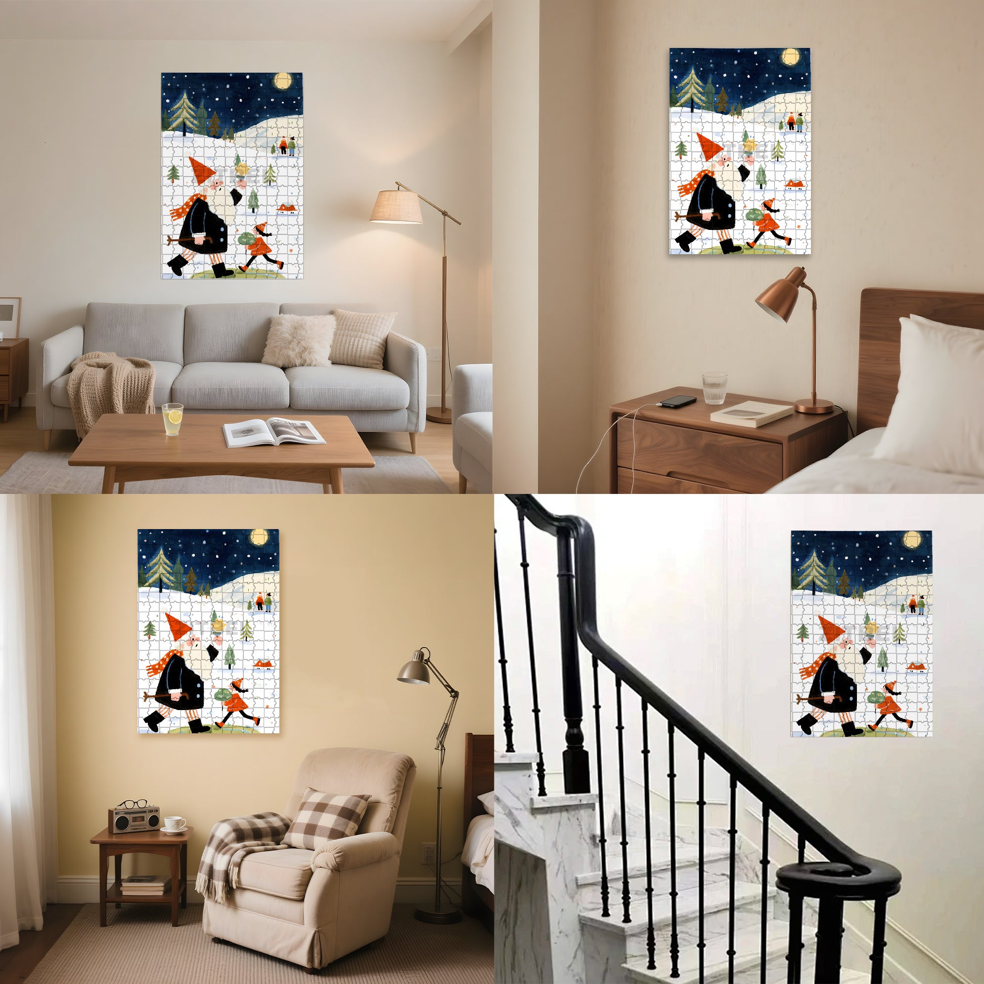 Here You Go 500pcs/1000pcs Jigsaw Puzzle, Scratch-Resistant, Interactive Family Game & Brain-Boosting DIY Decor, Perfect for Halloween, Christmas & New Year Gifts, Family Puzzle Game