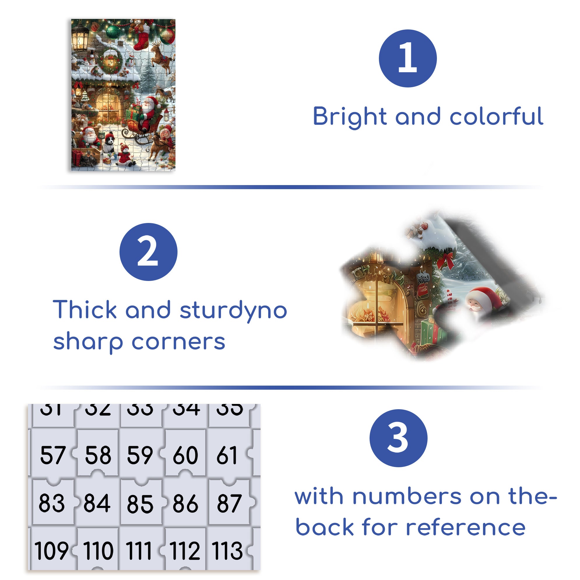 Ho-Ho-Ho 500pcs/1000pcs Jigsaw Puzzle, Scratch-Resistant, Interactive Family Game & Brain-Boosting DIY Decor, Perfect for Halloween, Christmas & New Year Gifts, Family Puzzle Game