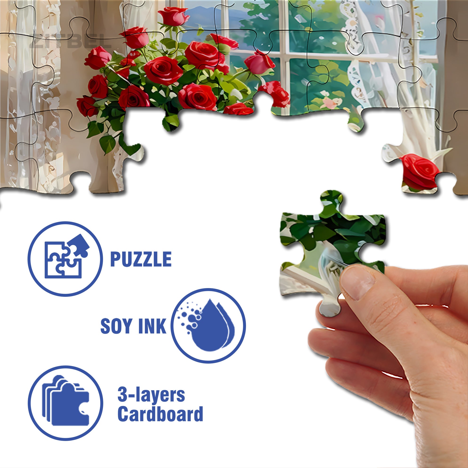 La Vie en Rose 500pcs/1000pcs Jigsaw Puzzle, Scratch-Resistant, Interactive Family Game & Brain-Boosting DIY Decor, Perfect for Halloween, Christmas & New Year Gifts, Family Puzzle Game