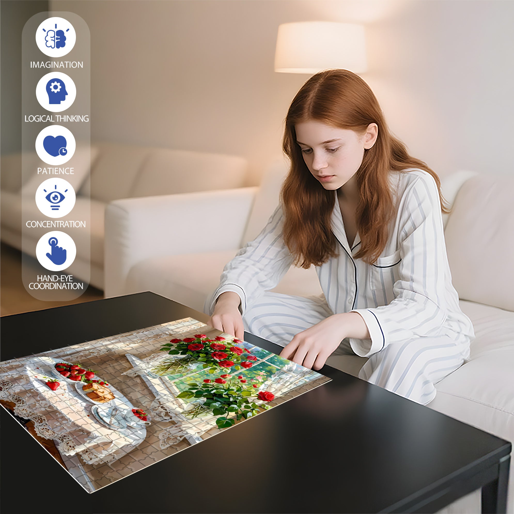 La Vie en Rose 500pcs/1000pcs Jigsaw Puzzle, Scratch-Resistant, Interactive Family Game & Brain-Boosting DIY Decor, Perfect for Halloween, Christmas & New Year Gifts, Family Puzzle Game
