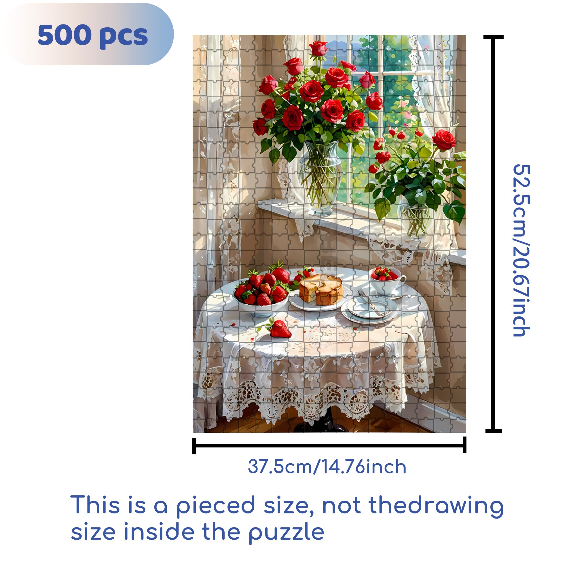 La Vie en Rose 500pcs/1000pcs Jigsaw Puzzle, Scratch-Resistant, Interactive Family Game & Brain-Boosting DIY Decor, Perfect for Halloween, Christmas & New Year Gifts, Family Puzzle Game