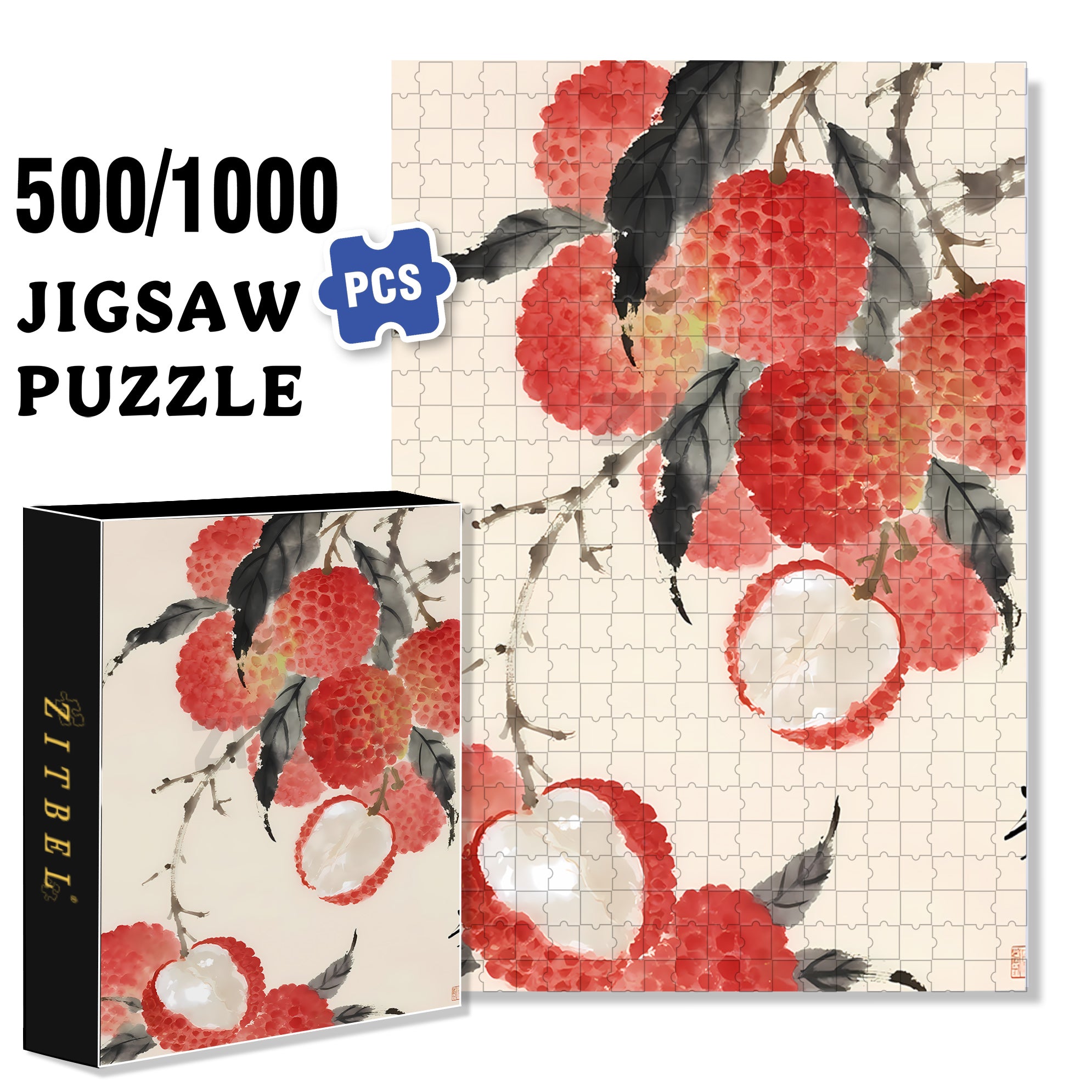 Lychee 500pcs/1000pcs Jigsaw Puzzle, Scratch-Resistant, Interactive Family Game & Brain-Boosting DIY Decor, Perfect for Halloween, Christmas & New Year Gifts, Family Puzzle Game