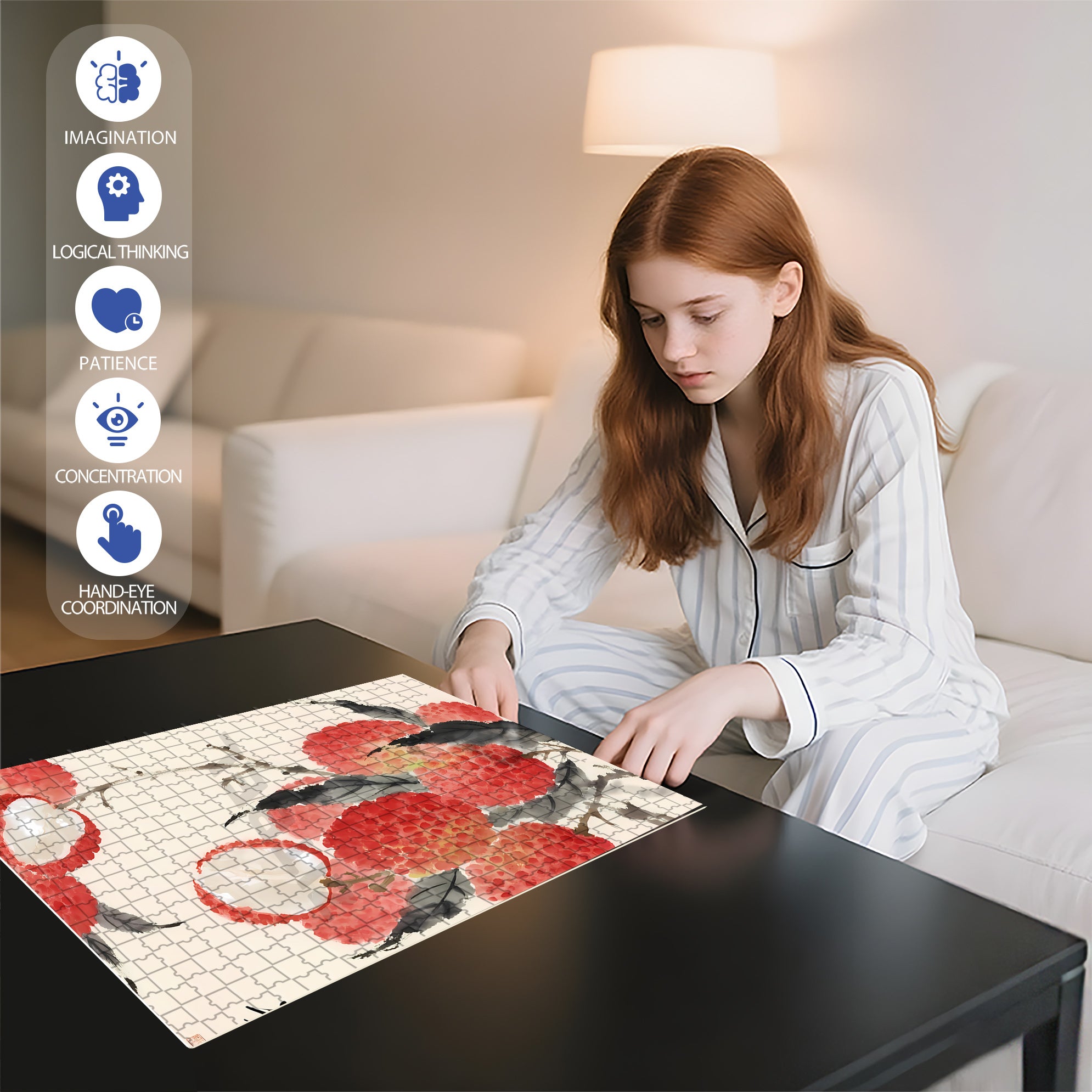 Lychee 500pcs/1000pcs Jigsaw Puzzle, Scratch-Resistant, Interactive Family Game & Brain-Boosting DIY Decor, Perfect for Halloween, Christmas & New Year Gifts, Family Puzzle Game