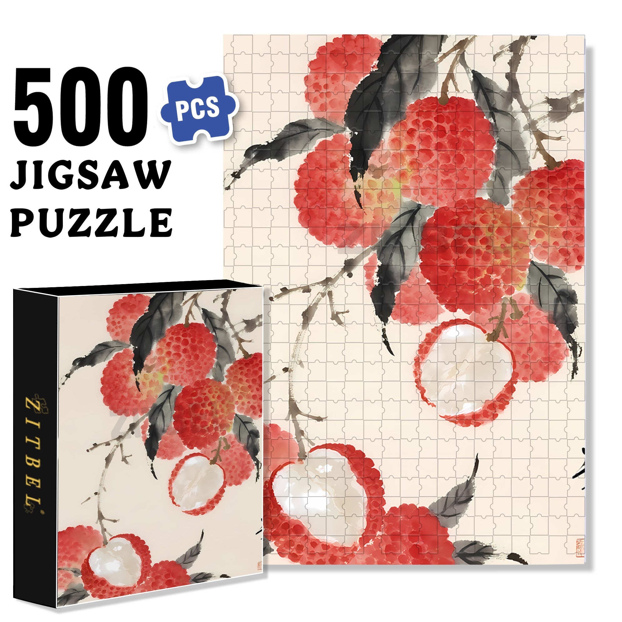 Lychee 500pcs/1000pcs Jigsaw Puzzle, Scratch-Resistant, Interactive Family Game & Brain-Boosting DIY Decor, Perfect for Halloween, Christmas & New Year Gifts, Family Puzzle Game