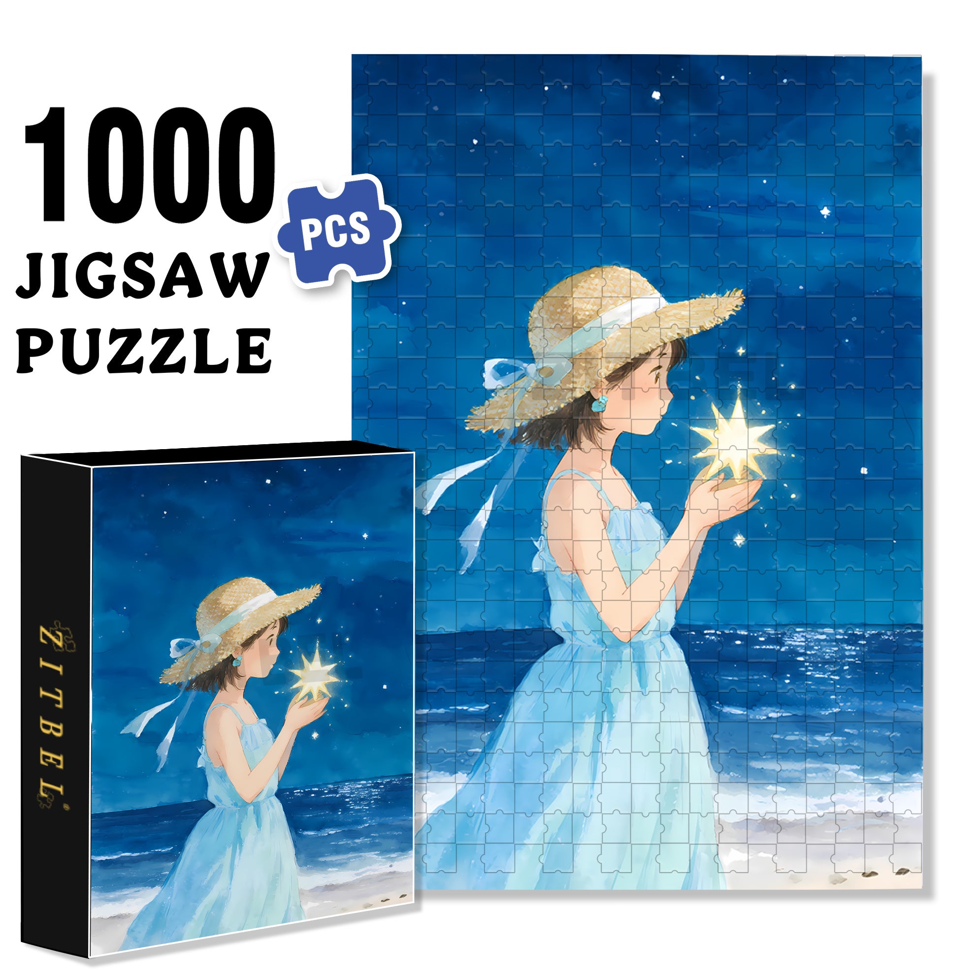 Make A Wish 500pcs/1000pcs Jigsaw Puzzle, Scratch-Resistant, Interactive Family Game & Brain-Boosting DIY Decor, Perfect for Halloween, Christmas & New Year Gifts, Family Puzzle Game