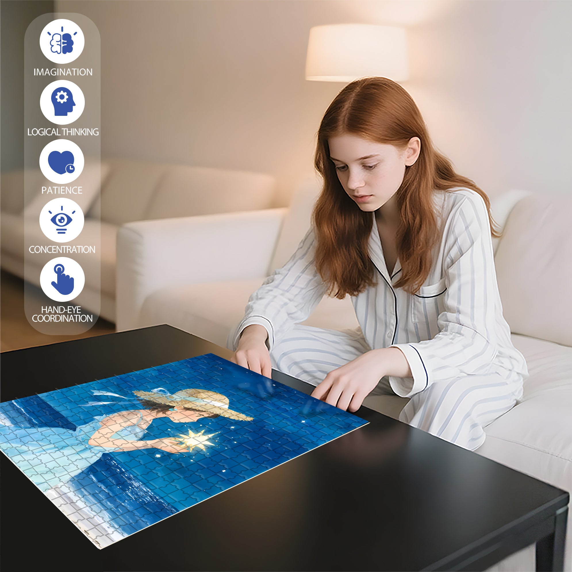 Make A Wish 500pcs/1000pcs Jigsaw Puzzle, Scratch-Resistant, Interactive Family Game & Brain-Boosting DIY Decor, Perfect for Halloween, Christmas & New Year Gifts, Family Puzzle Game