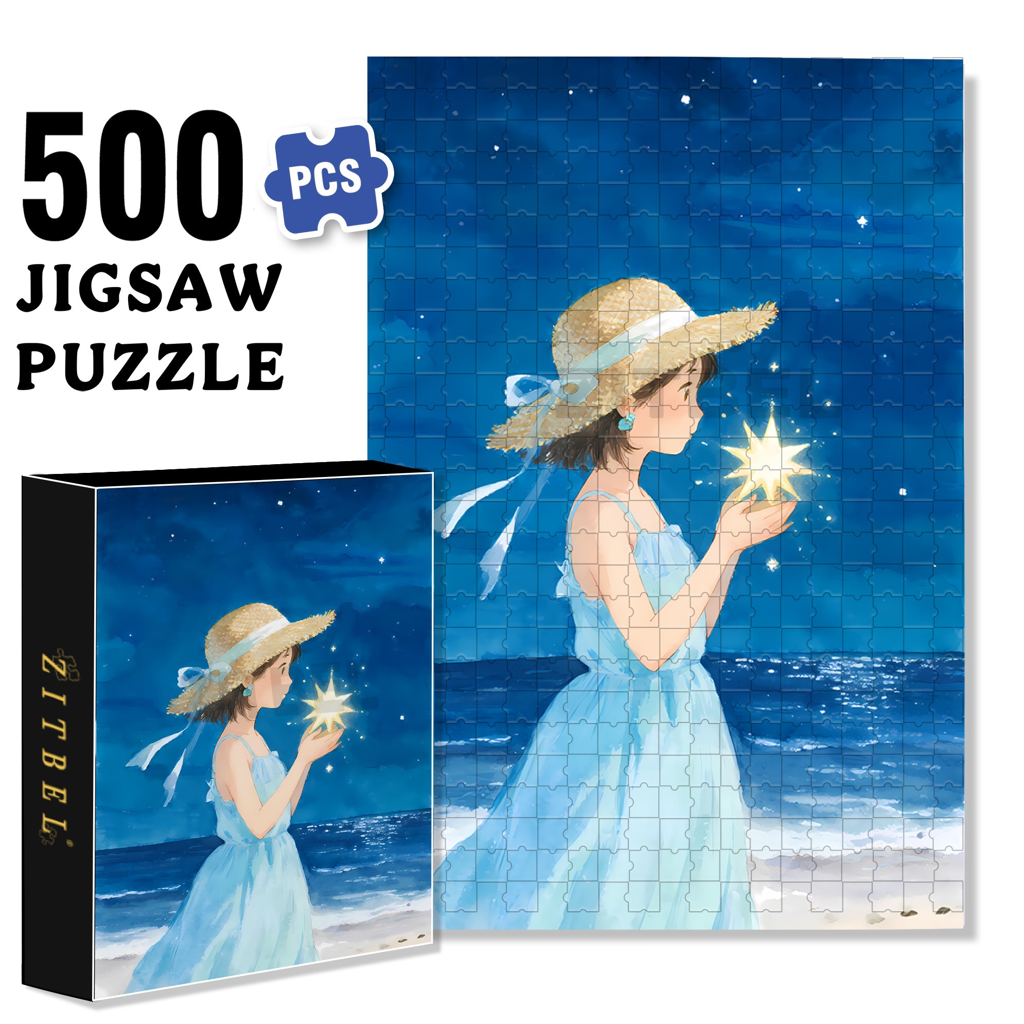 Make A Wish 500pcs/1000pcs Jigsaw Puzzle, Scratch-Resistant, Interactive Family Game & Brain-Boosting DIY Decor, Perfect for Halloween, Christmas & New Year Gifts, Family Puzzle Game