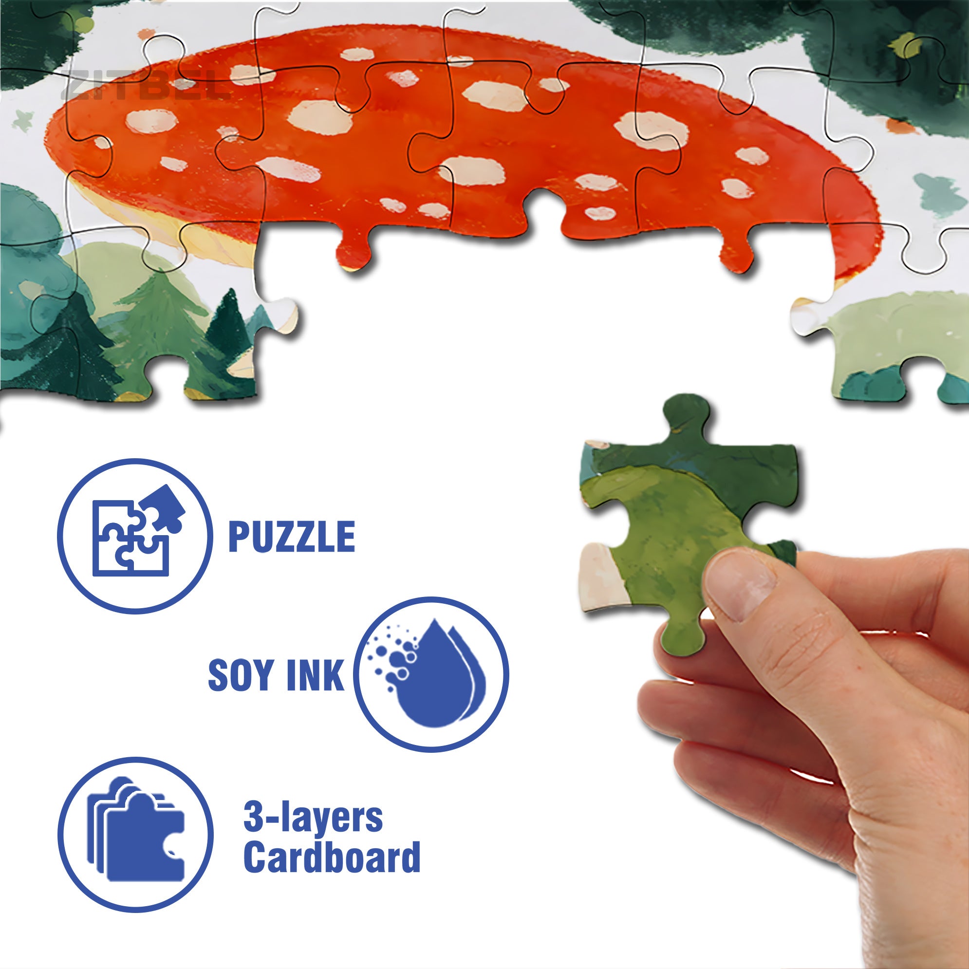 Mushroom House 500pcs/1000pcs Jigsaw Puzzle, Scratch-Resistant, Interactive Family Game & Brain-Boosting DIY Decor, Perfect for Halloween, Christmas & New Year Gifts, Family Puzzle Game