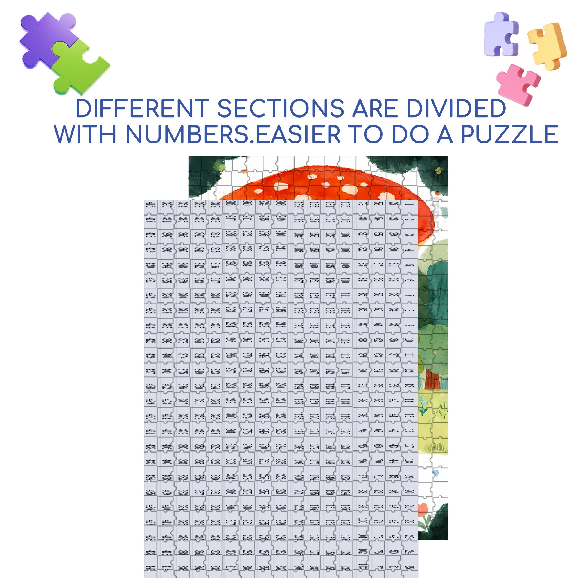 Mushroom House 500pcs/1000pcs Jigsaw Puzzle, Scratch-Resistant, Interactive Family Game & Brain-Boosting DIY Decor, Perfect for Halloween, Christmas & New Year Gifts, Family Puzzle Game