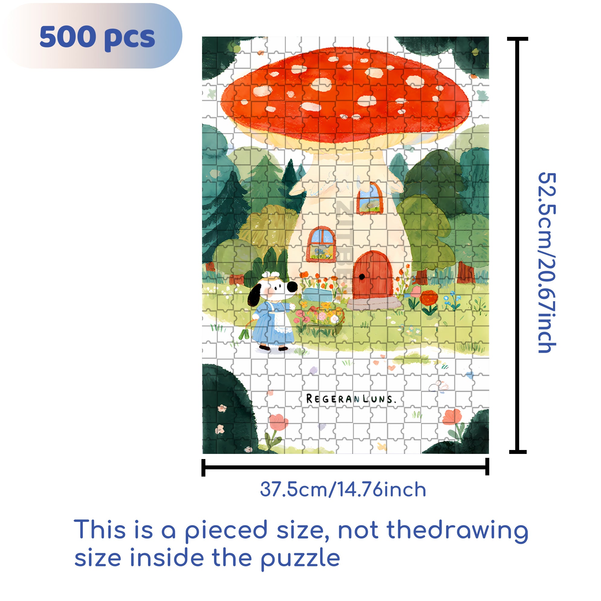 Mushroom House 500pcs/1000pcs Jigsaw Puzzle, Scratch-Resistant, Interactive Family Game & Brain-Boosting DIY Decor, Perfect for Halloween, Christmas & New Year Gifts, Family Puzzle Game