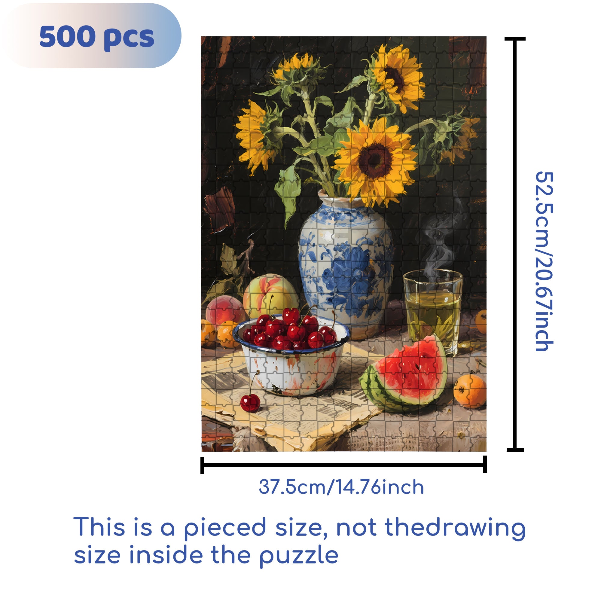 On The Dining Table 500pcs/1000pcs Jigsaw Puzzle, Scratch-Resistant, Interactive Family Game & Brain-Boosting DIY Decor, Perfect for Halloween, Christmas & New Year Gifts, Family Puzzle Game