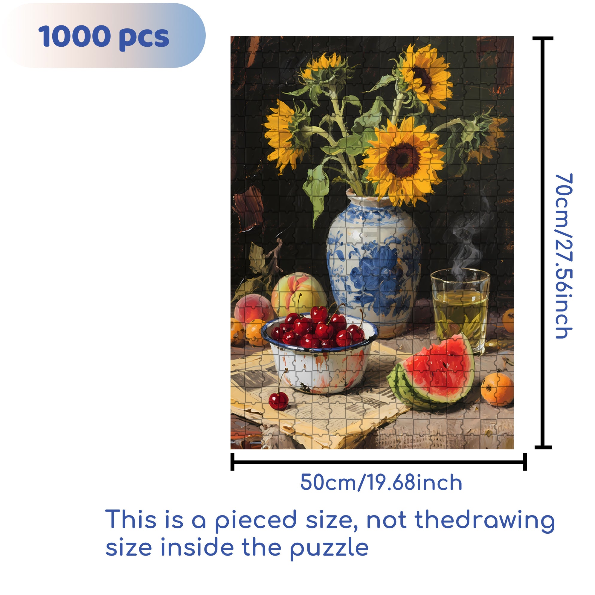 On The Dining Table 500pcs/1000pcs Jigsaw Puzzle, Scratch-Resistant, Interactive Family Game & Brain-Boosting DIY Decor, Perfect for Halloween, Christmas & New Year Gifts, Family Puzzle Game
