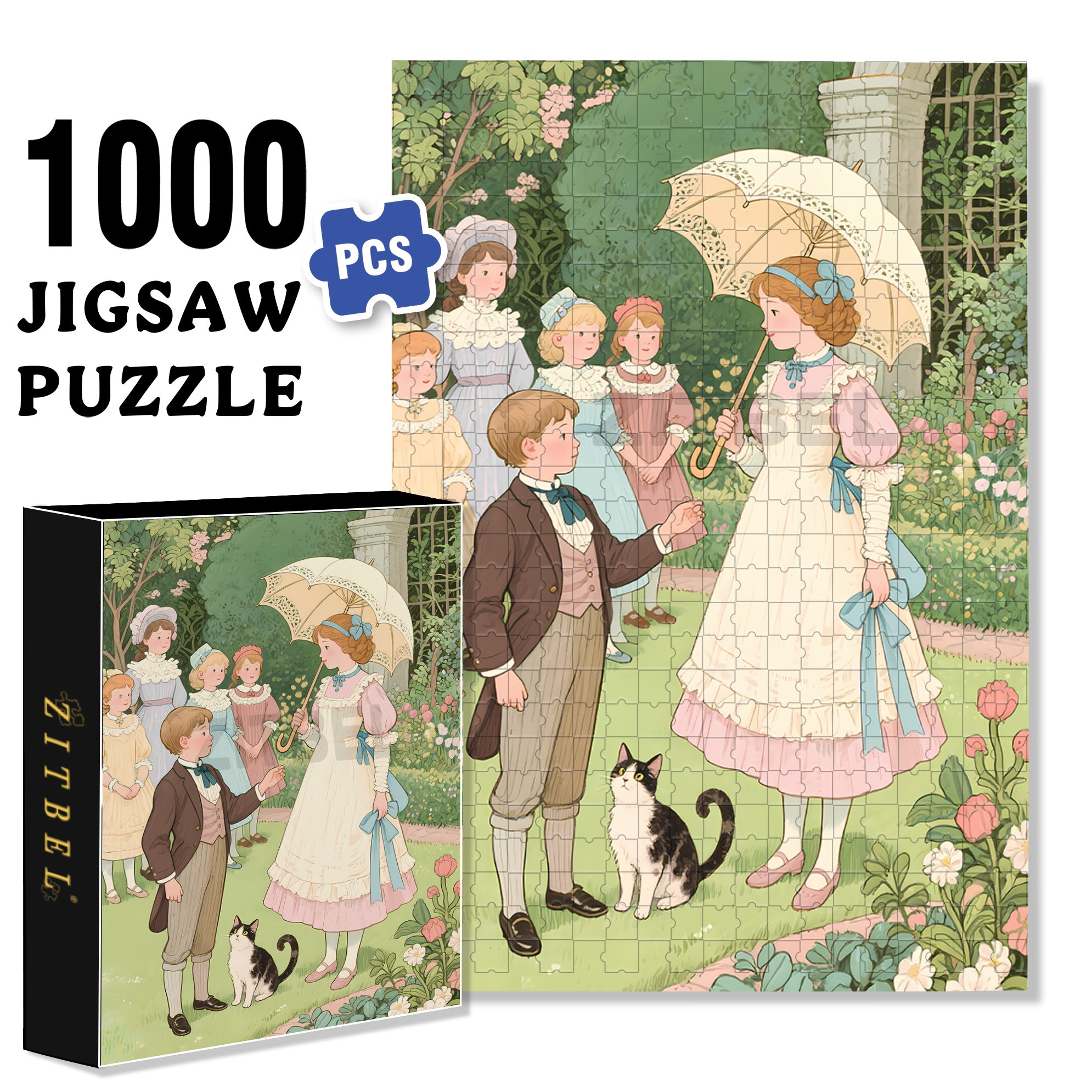Outdoor Garden 500pcs/1000pcs Jigsaw Puzzle, Scratch-Resistant, Interactive Family Game & Brain-Boosting DIY Decor, Perfect for Halloween, Christmas & New Year Gifts, Family Puzzle Game
