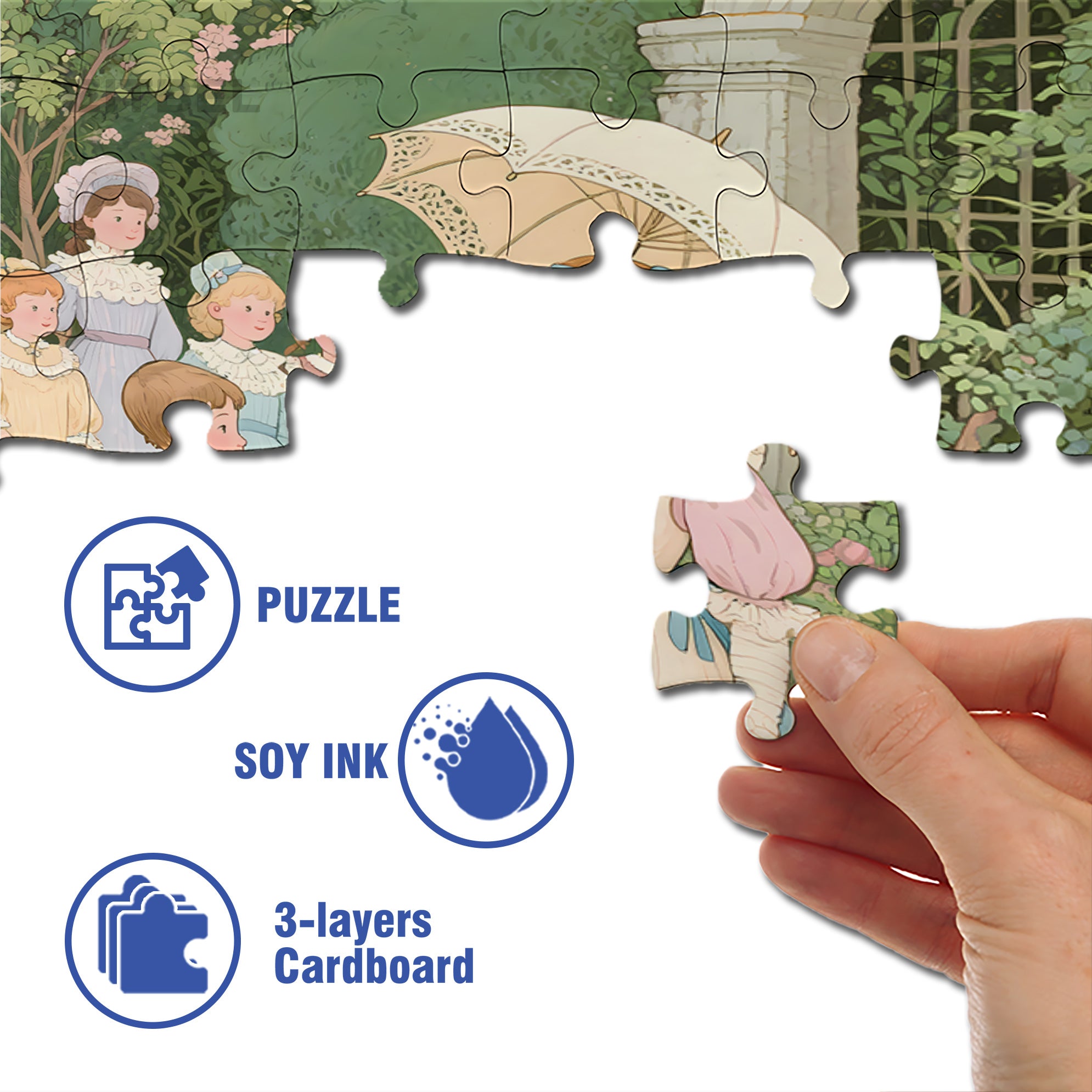 Outdoor Garden 500pcs/1000pcs Jigsaw Puzzle, Scratch-Resistant, Interactive Family Game & Brain-Boosting DIY Decor, Perfect for Halloween, Christmas & New Year Gifts, Family Puzzle Game