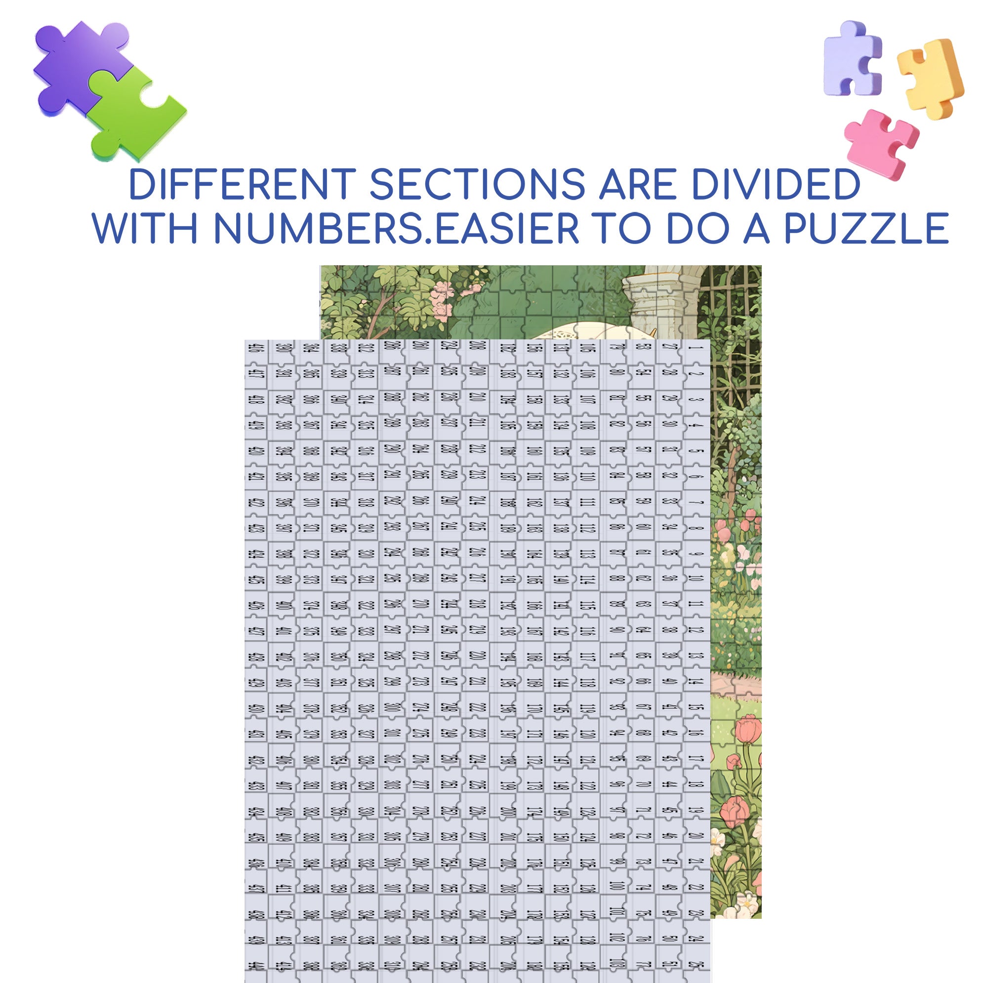 Outdoor Garden 500pcs/1000pcs Jigsaw Puzzle, Scratch-Resistant, Interactive Family Game & Brain-Boosting DIY Decor, Perfect for Halloween, Christmas & New Year Gifts, Family Puzzle Game