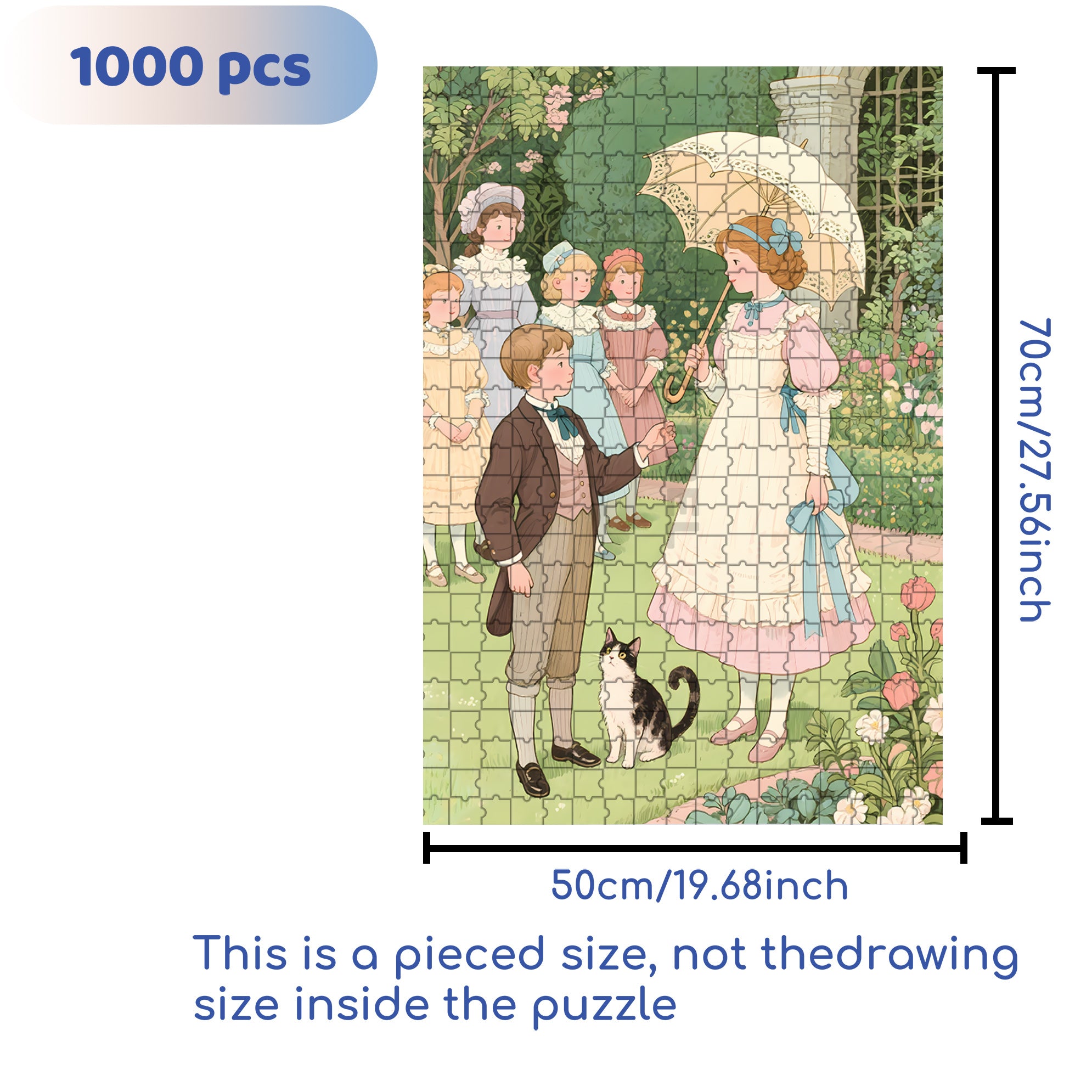 Outdoor Garden 500pcs/1000pcs Jigsaw Puzzle, Scratch-Resistant, Interactive Family Game & Brain-Boosting DIY Decor, Perfect for Halloween, Christmas & New Year Gifts, Family Puzzle Game