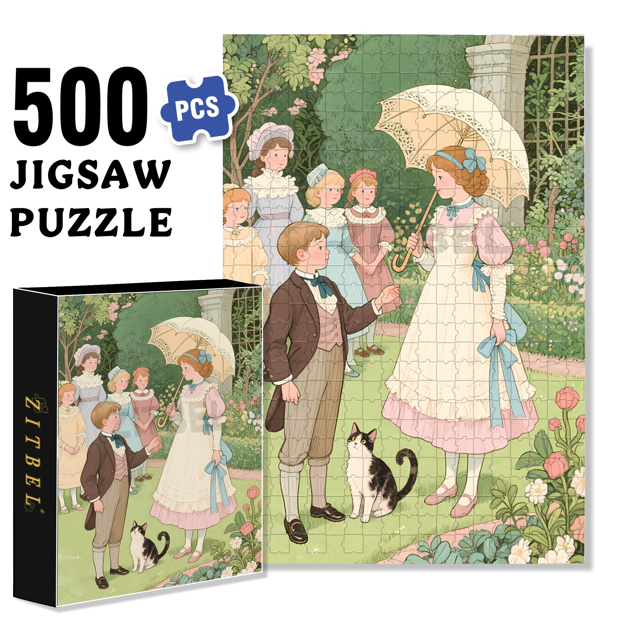 Outdoor Garden 500pcs/1000pcs Jigsaw Puzzle, Scratch-Resistant, Interactive Family Game & Brain-Boosting DIY Decor, Perfect for Halloween, Christmas & New Year Gifts, Family Puzzle Game