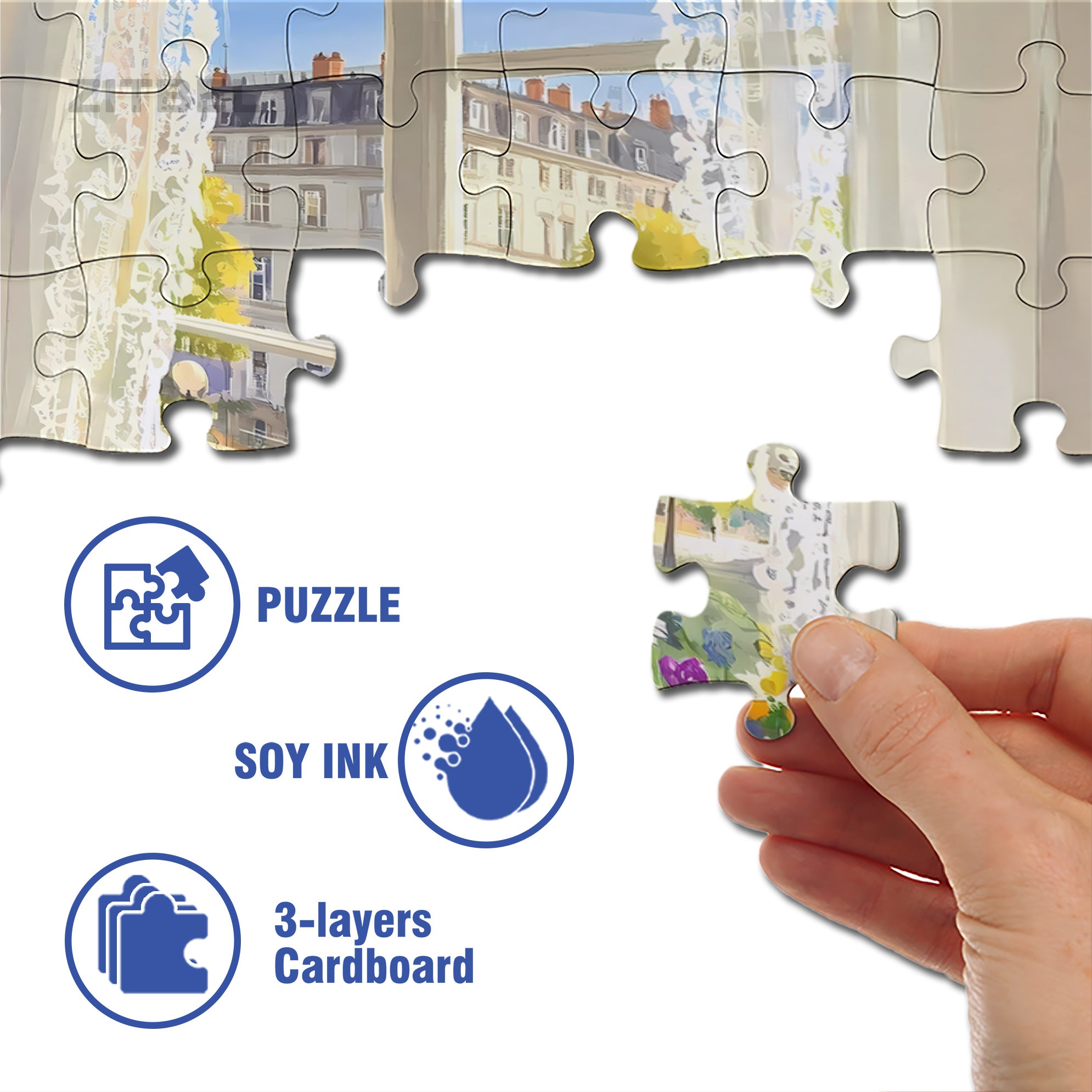 Outside The Window 500pcs/1000pcs Jigsaw Puzzle, Scratch-Resistant, Interactive Family Game & Brain-Boosting DIY Decor, Perfect for Halloween, Christmas & New Year Gifts, Family Puzzle Game