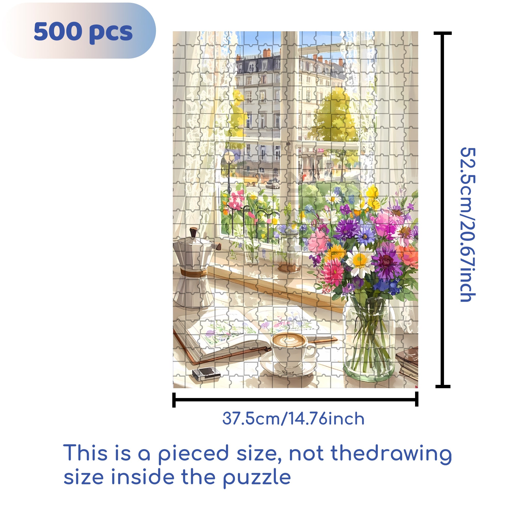 Outside The Window 500pcs/1000pcs Jigsaw Puzzle, Scratch-Resistant, Interactive Family Game & Brain-Boosting DIY Decor, Perfect for Halloween, Christmas & New Year Gifts, Family Puzzle Game