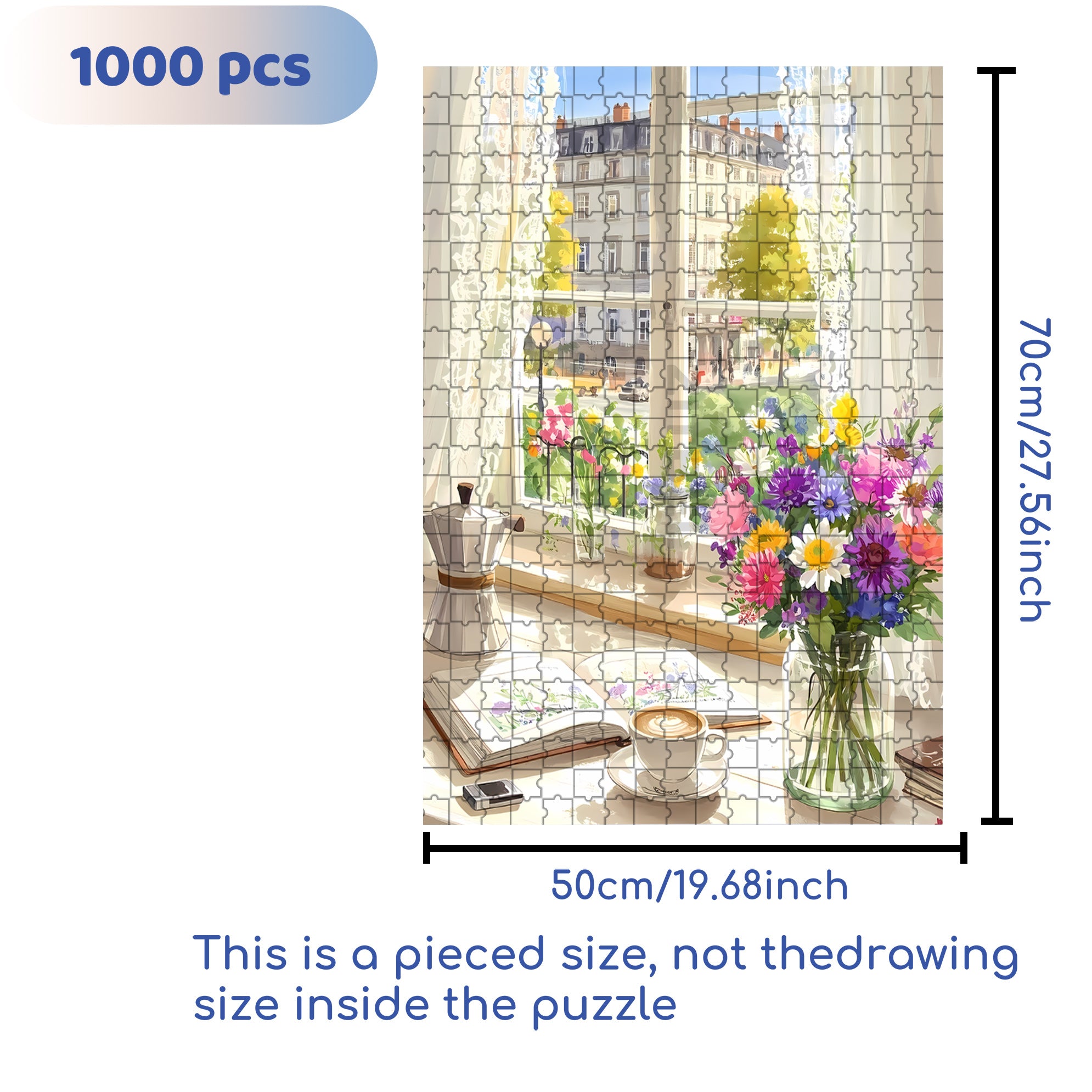 Outside The Window 500pcs/1000pcs Jigsaw Puzzle, Scratch-Resistant, Interactive Family Game & Brain-Boosting DIY Decor, Perfect for Halloween, Christmas & New Year Gifts, Family Puzzle Game