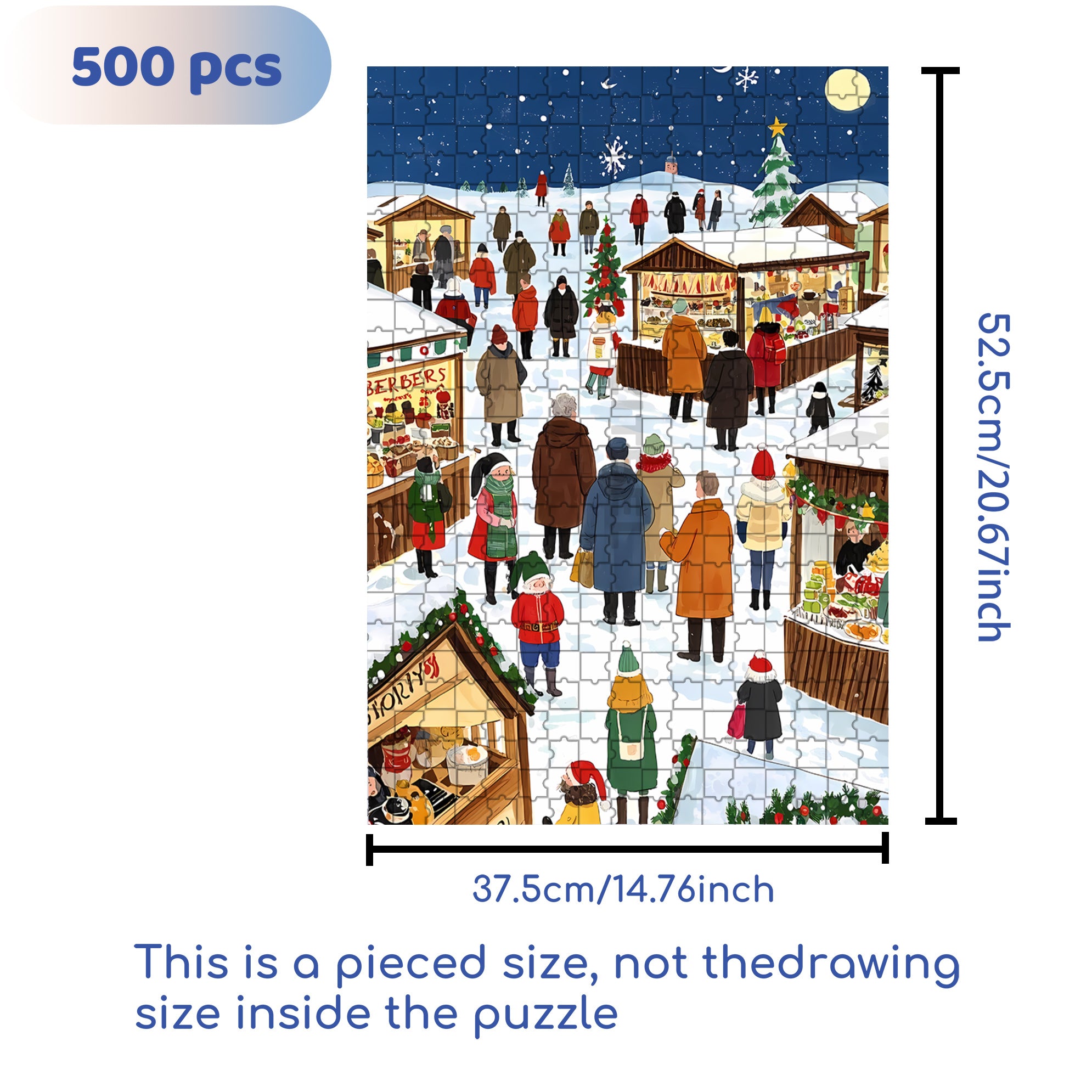 Peaceful 500pcs/1000pcs Jigsaw Puzzle, Scratch-Resistant, Interactive Family Game & Brain-Boosting DIY Decor, Perfect for Halloween, Christmas & New Year Gifts, Family Puzzle Game