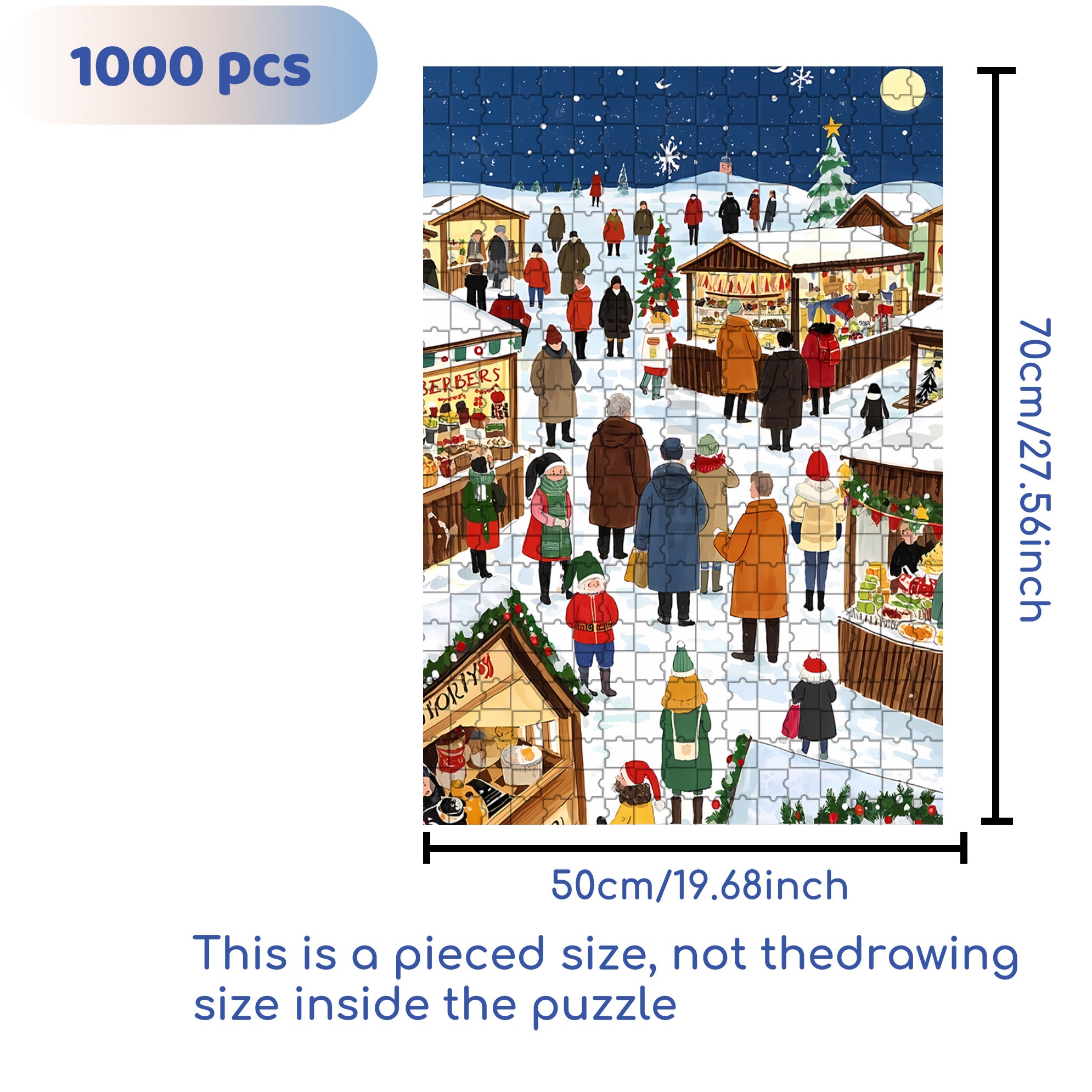 Peaceful 500pcs/1000pcs Jigsaw Puzzle, Scratch-Resistant, Interactive Family Game & Brain-Boosting DIY Decor, Perfect for Halloween, Christmas & New Year Gifts, Family Puzzle Game