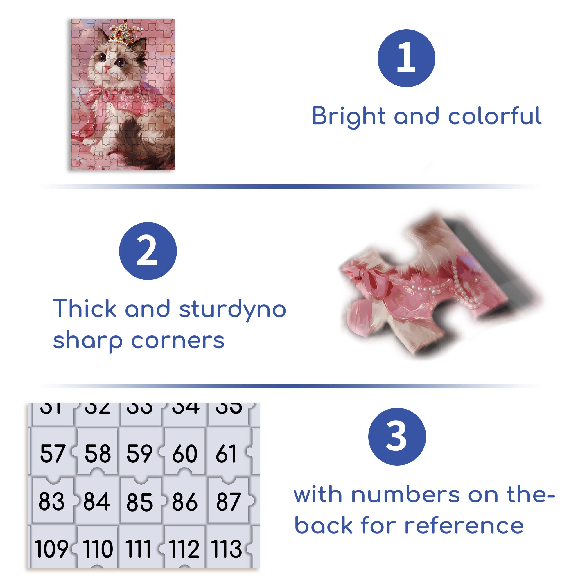 Princess Cat 500pcs/1000pcs Jigsaw Puzzle, Scratch-Resistant, Interactive Family Game & Brain-Boosting DIY Decor, Perfect for Halloween, Christmas & New Year Gifts, Family Puzzle Game