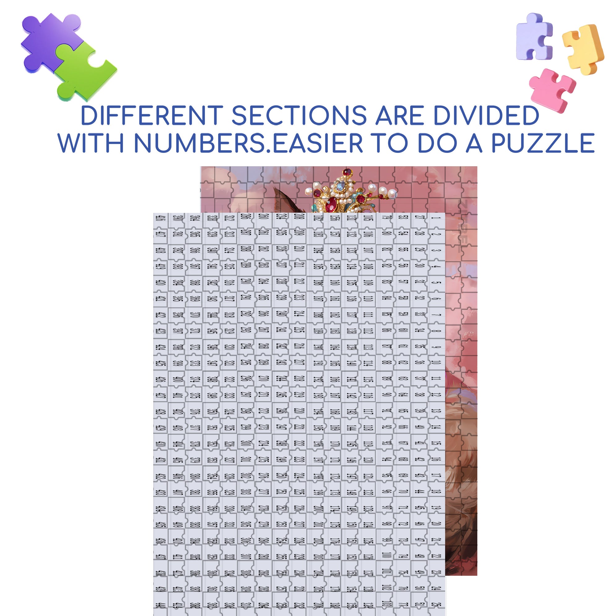 Princess Cat 500pcs/1000pcs Jigsaw Puzzle, Scratch-Resistant, Interactive Family Game & Brain-Boosting DIY Decor, Perfect for Halloween, Christmas & New Year Gifts, Family Puzzle Game