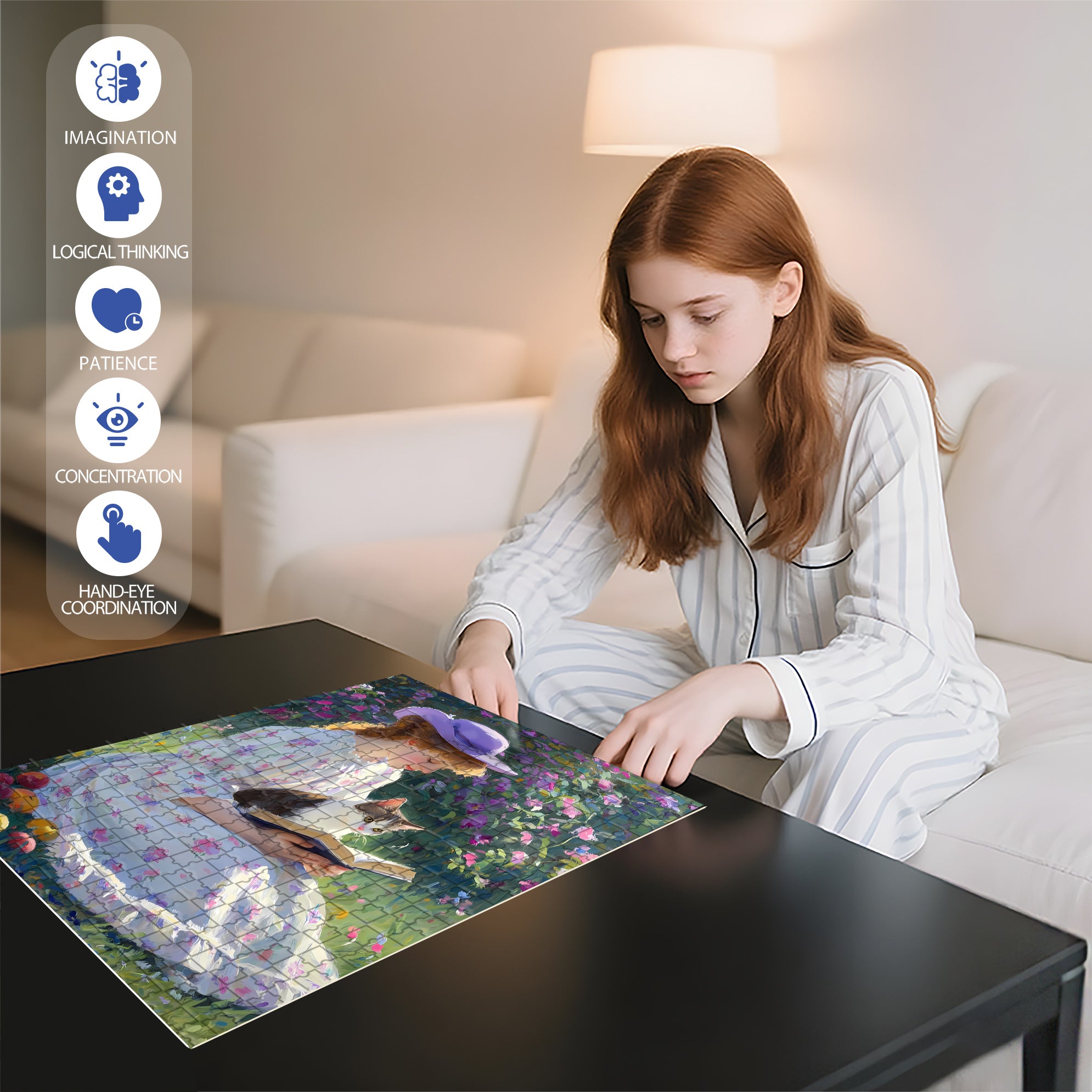 Quiet Woman 500pcs/1000pcs Jigsaw Puzzle, Scratch-Resistant, Interactive Family Game & Brain-Boosting DIY Decor, Perfect for Halloween, Christmas & New Year Gifts, Family Puzzle Game