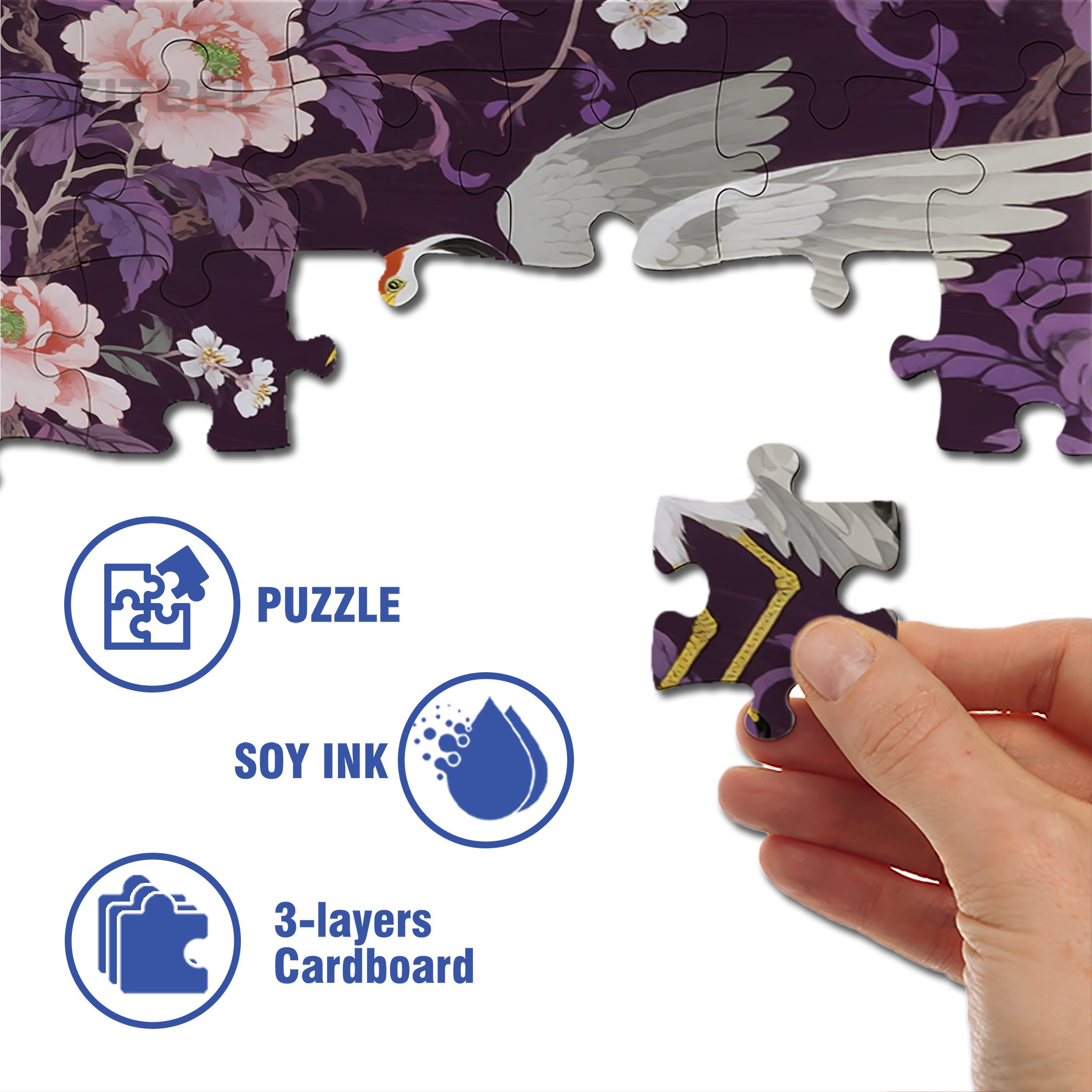 Red-crowned Crane 500pcs/1000pcs Jigsaw Puzzle, Scratch-Resistant, Interactive Family Game & Brain-Boosting DIY Decor, Perfect for Halloween, Christmas & New Year Gifts, Family Puzzle Game